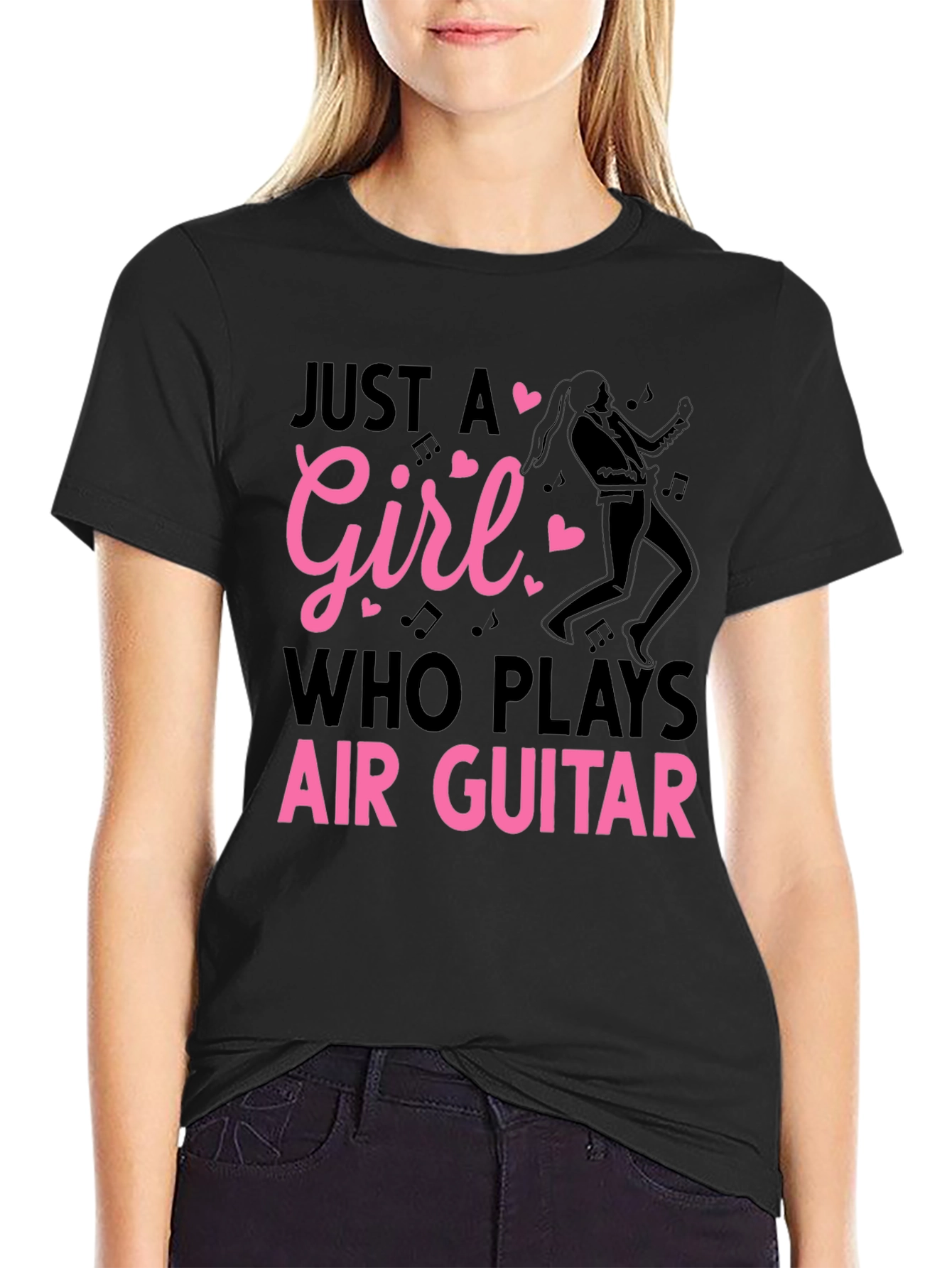Just A Girl Air Guitar T-Shirt