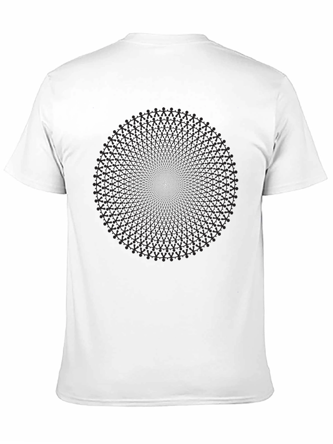 Black Geometric Circle Pattern Crew Neck T-Shirt