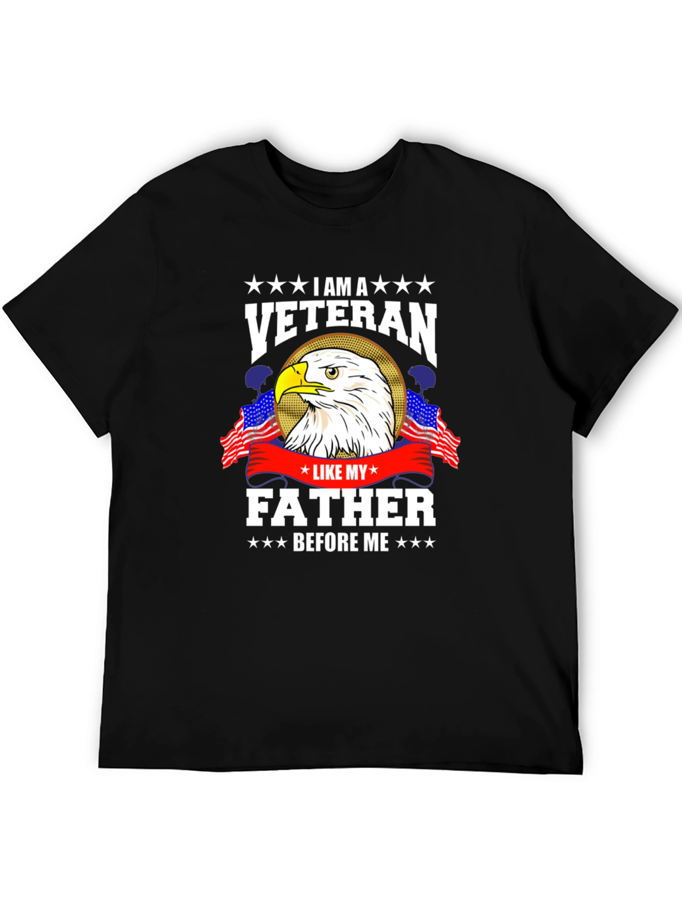 Veteran T-Shirt - Eagle and American Flags