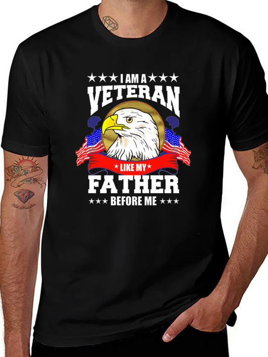 Veteran T-Shirt - Eagle and American Flags