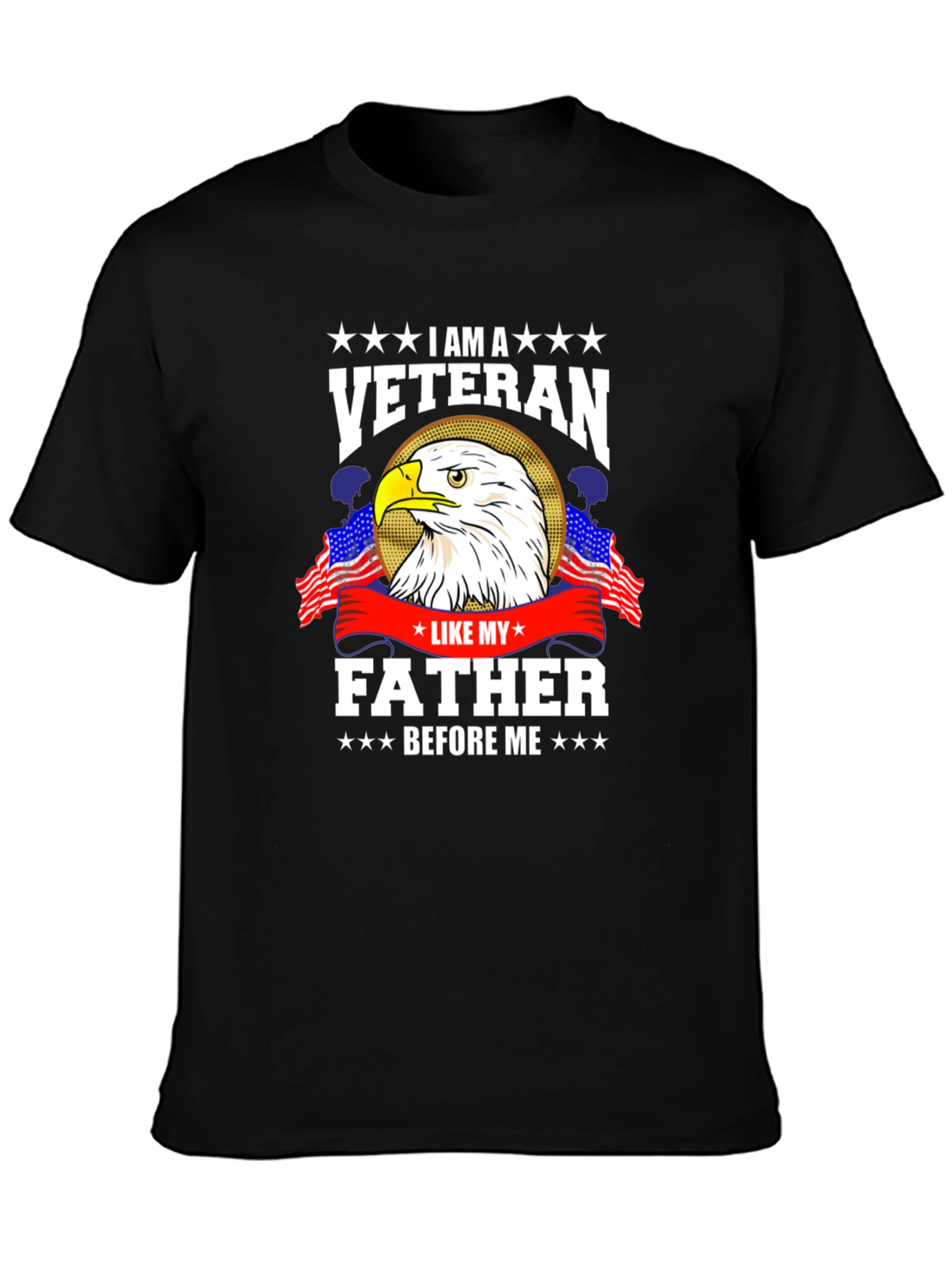 Veteran T-Shirt - Eagle and American Flags