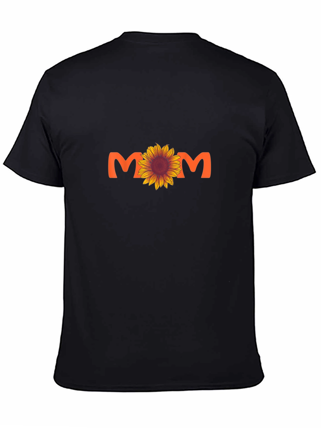 Sunflower Mom Graphic Tee - Black Cotton Blend T-Shirt