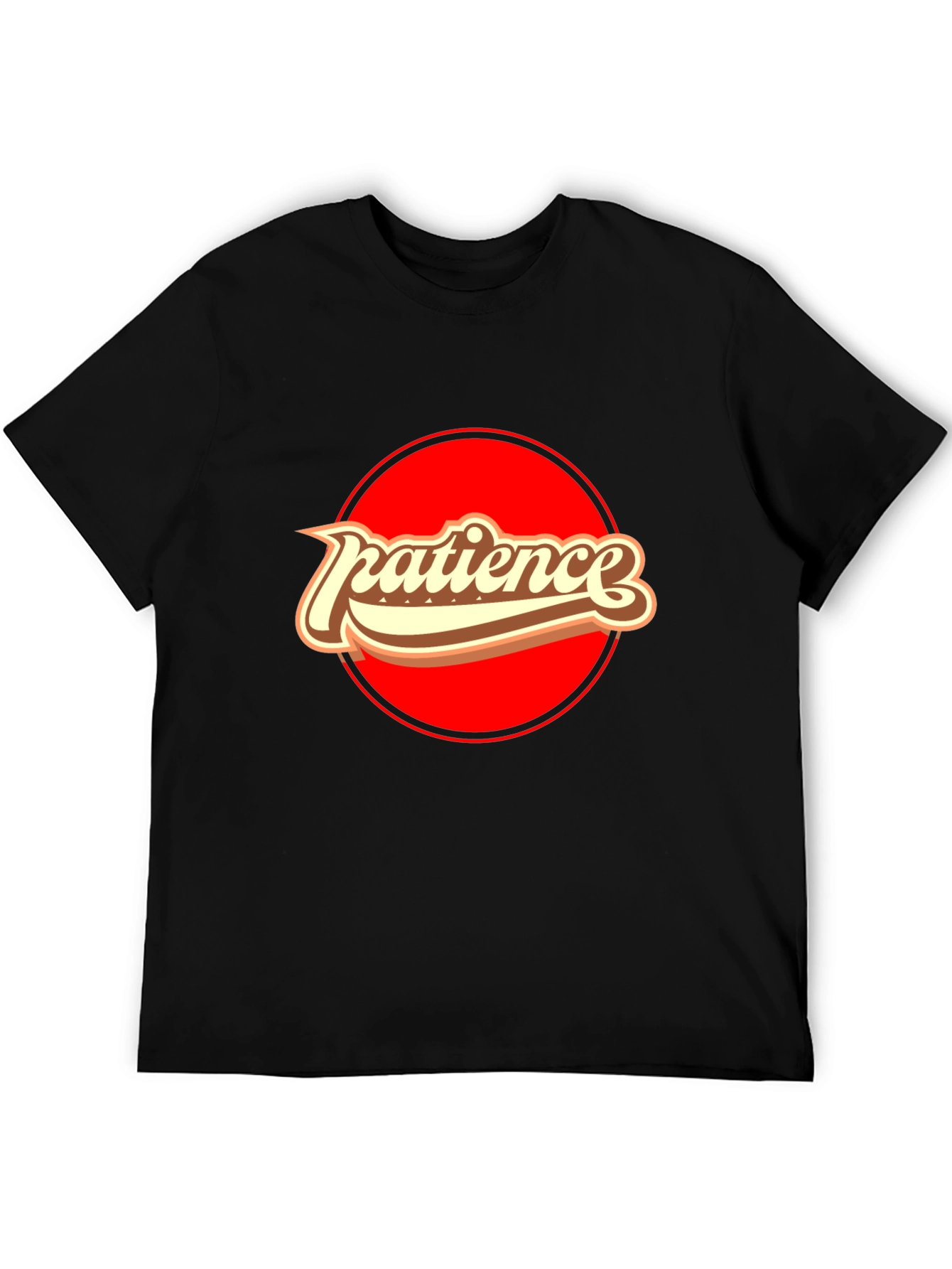 Patience Retro Graphic T-Shirt - Comfort Black Tee
