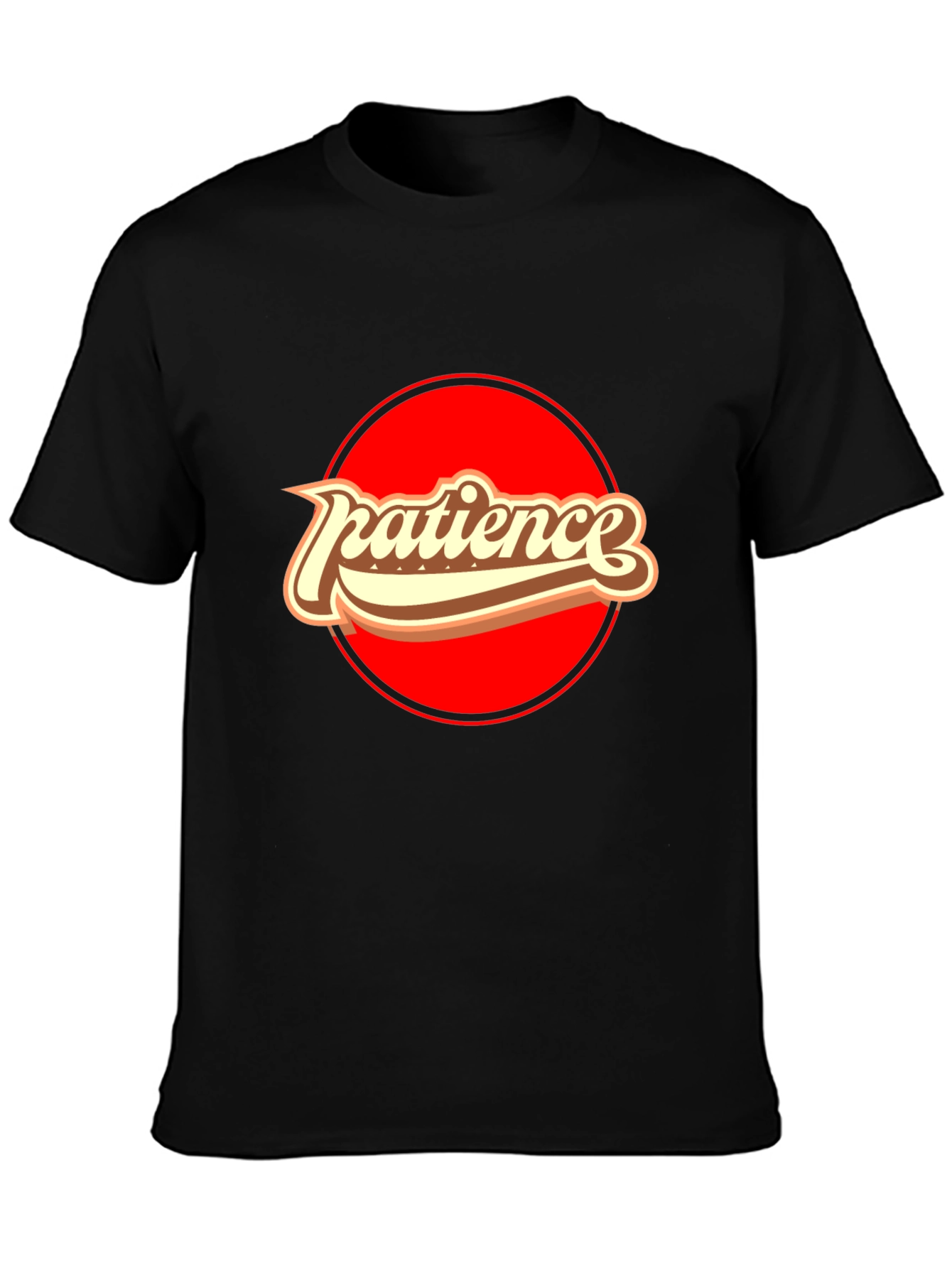 Patience Retro Graphic T-Shirt - Comfort Black Tee