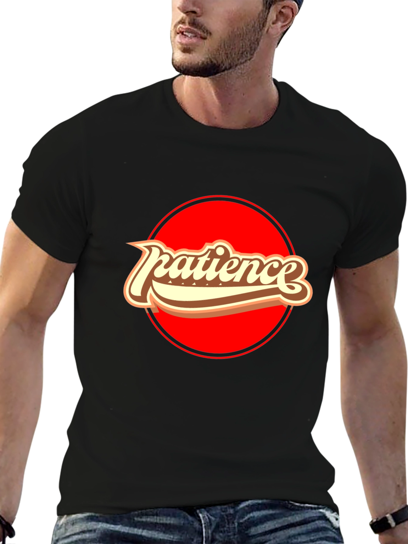 Patience Retro Graphic T-Shirt - Comfort Black Tee
