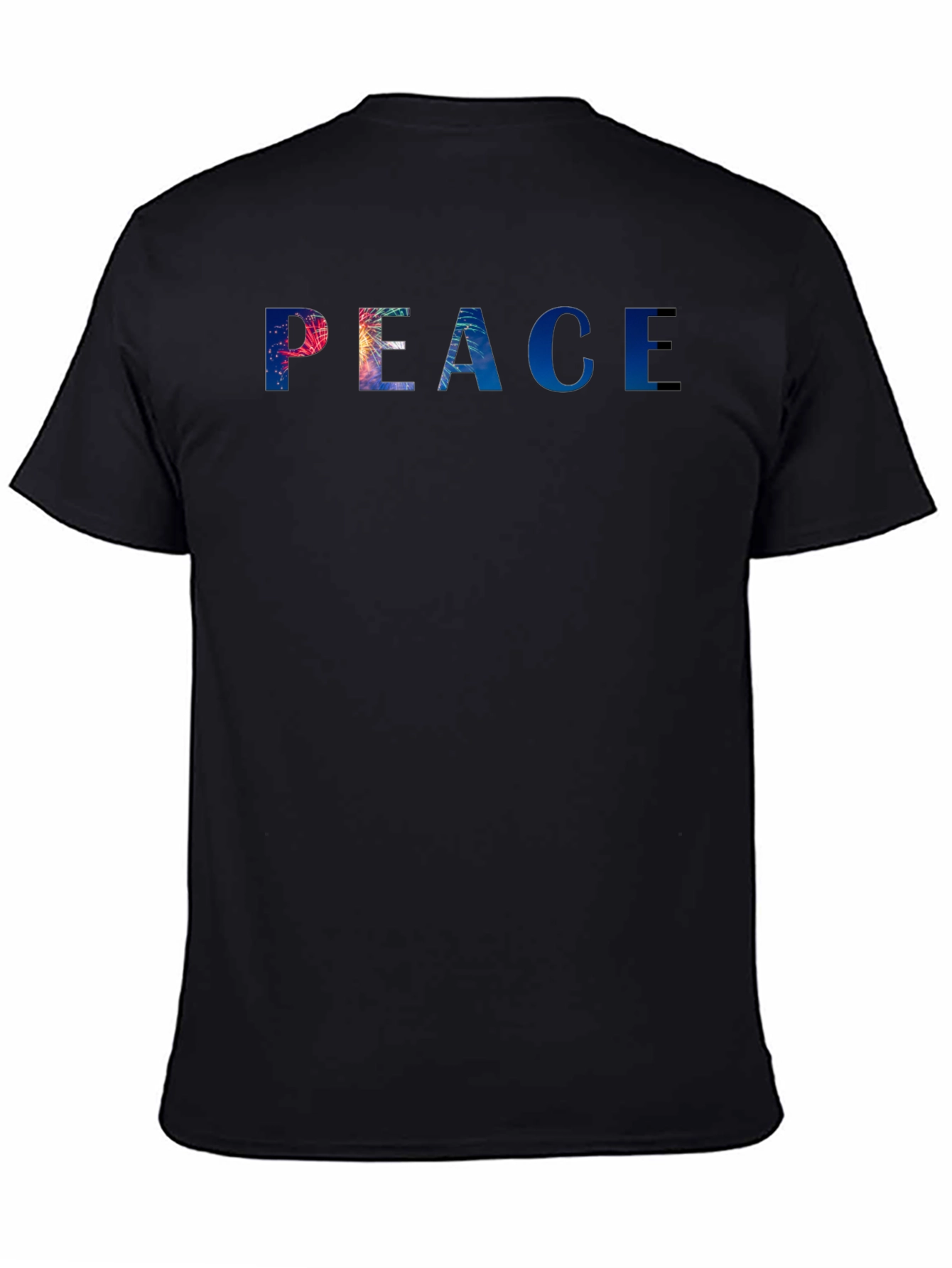 Peace Graphic Tee - Stylish Black Cotton Blend T-Shirt