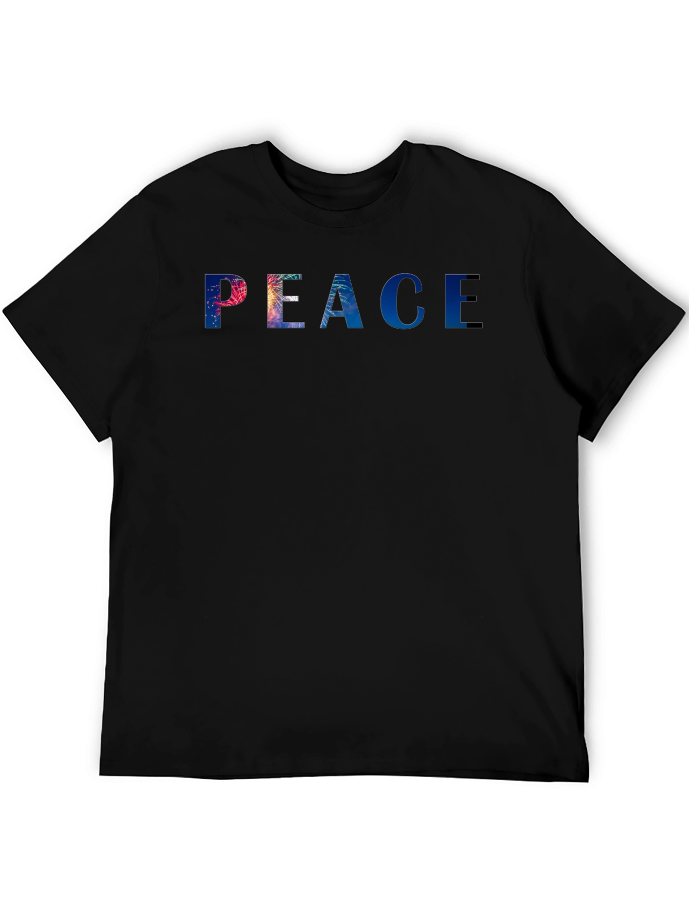 Peace Graphic Tee - Stylish Black Cotton Blend T-Shirt