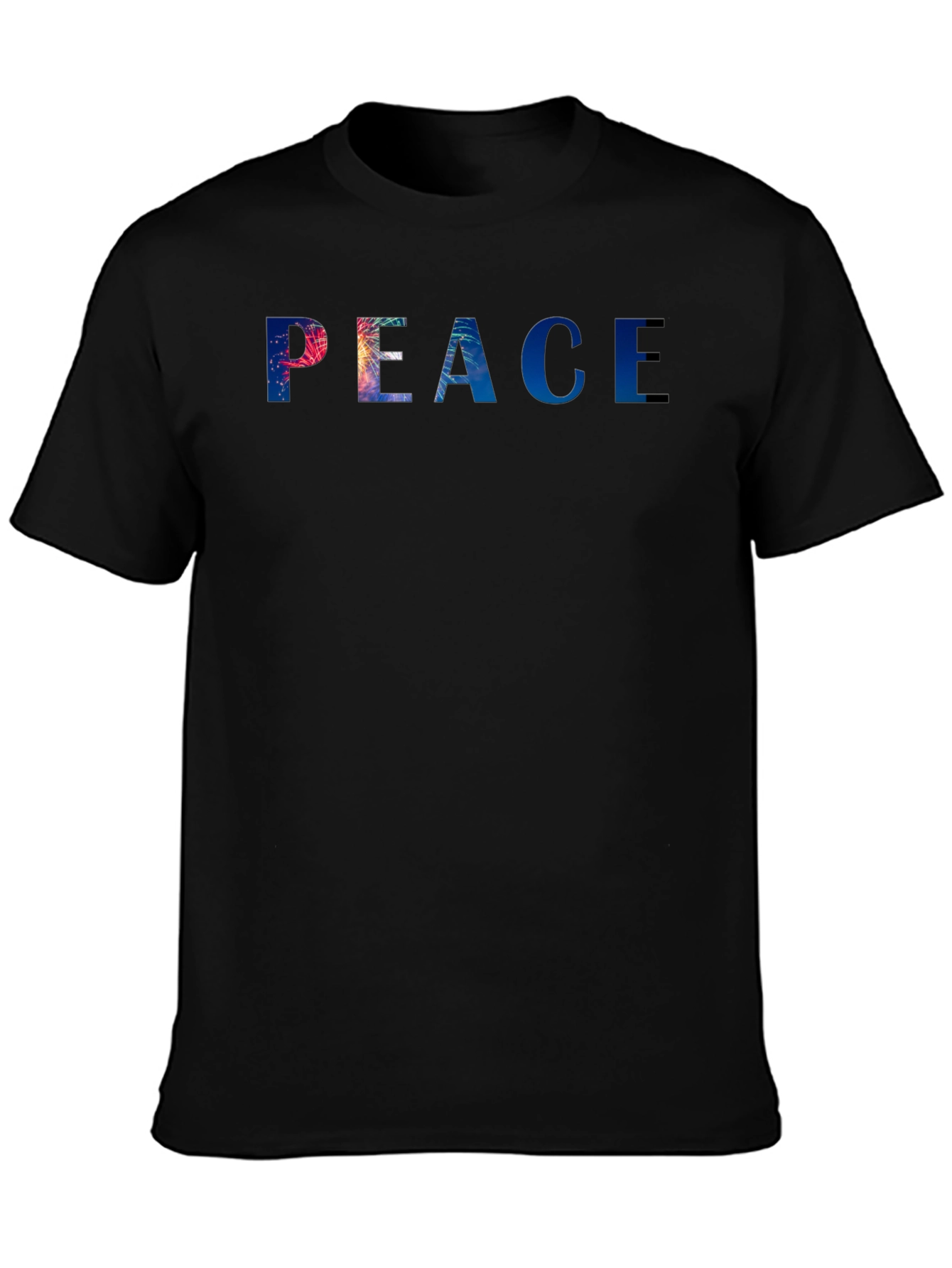 Peace Graphic Tee - Stylish Black Cotton Blend T-Shirt