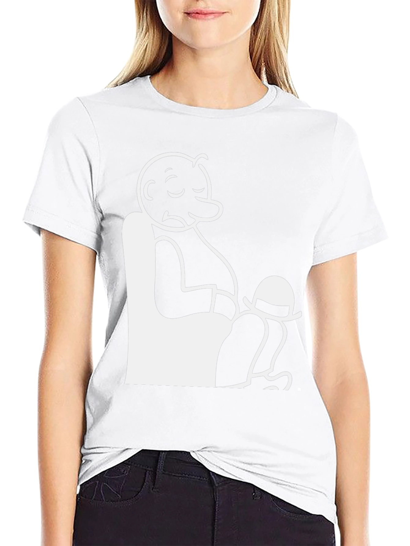 Comfy Cartoon Character Graphic Tee - Black