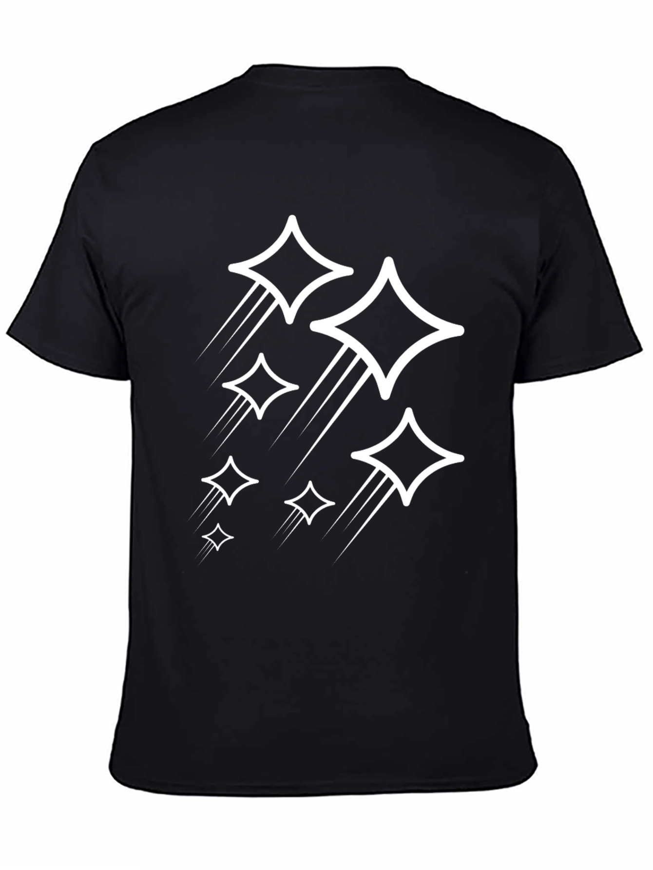 Stylish Black Tee with Geometric Star Graphic