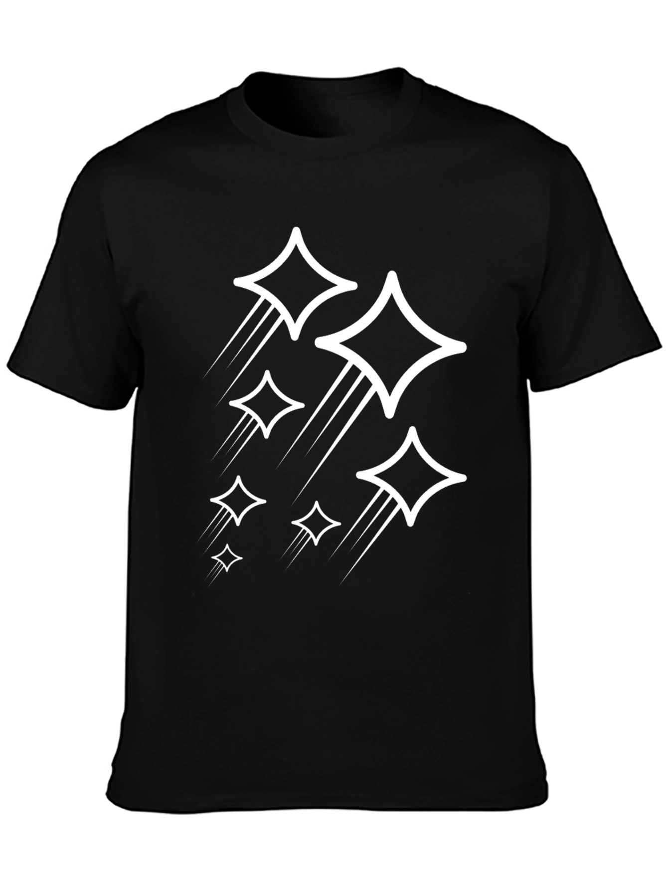 Stylish Black Tee with Geometric Star Graphic