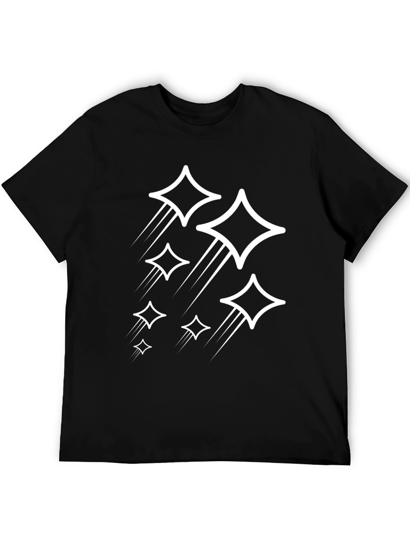Stylish Black Tee with Geometric Star Graphic