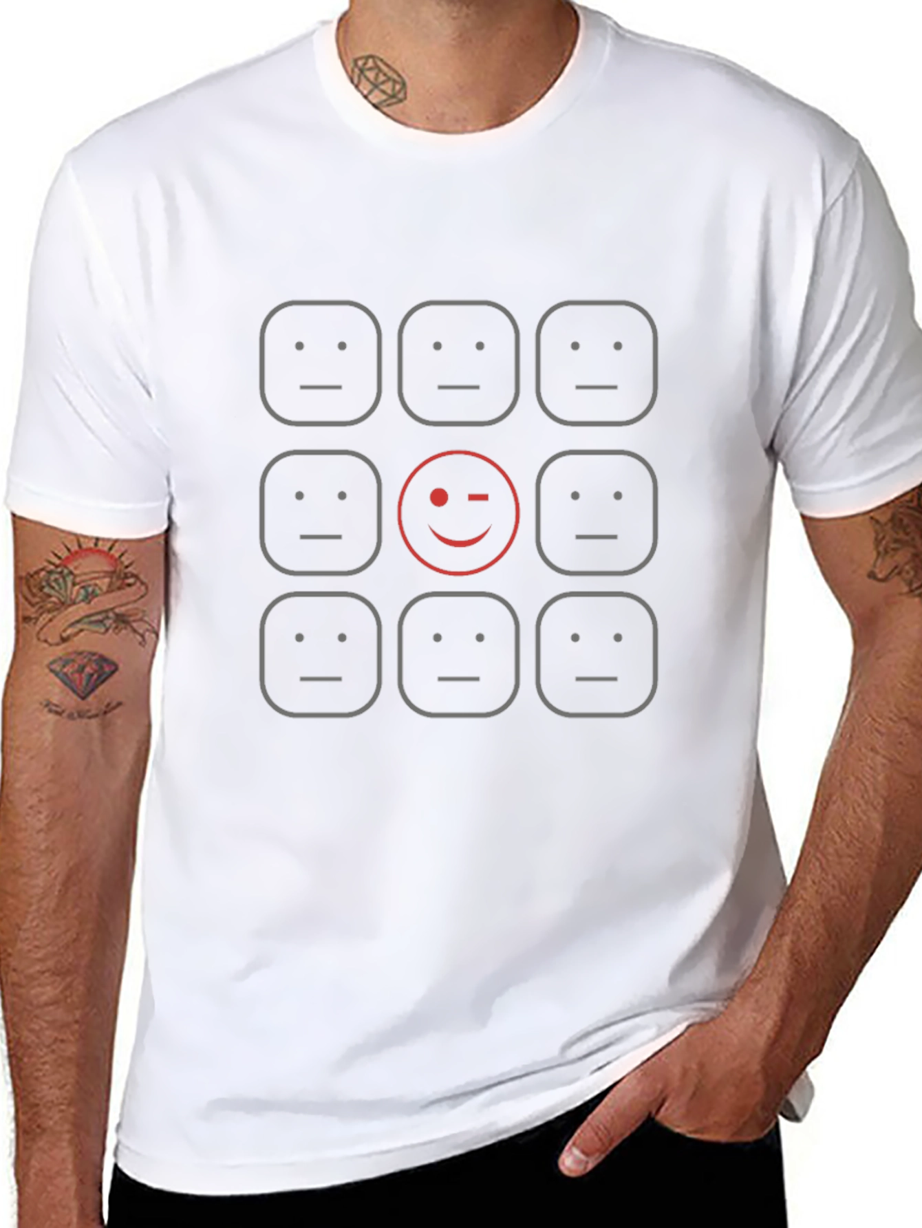 Unique Winking Face T-Shirt - Soft & Stylish