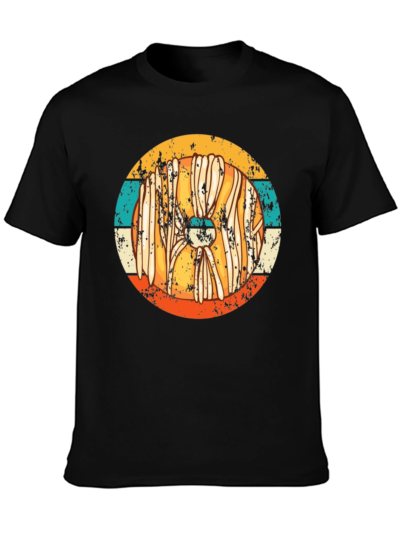 Retro Viking Shield T-Shirt - Distressed Style