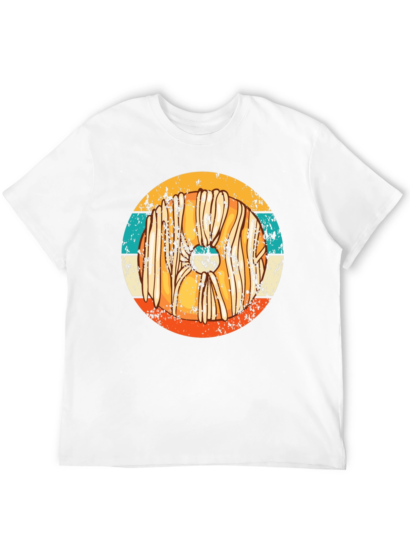Retro Viking Shield T-Shirt - Distressed Style