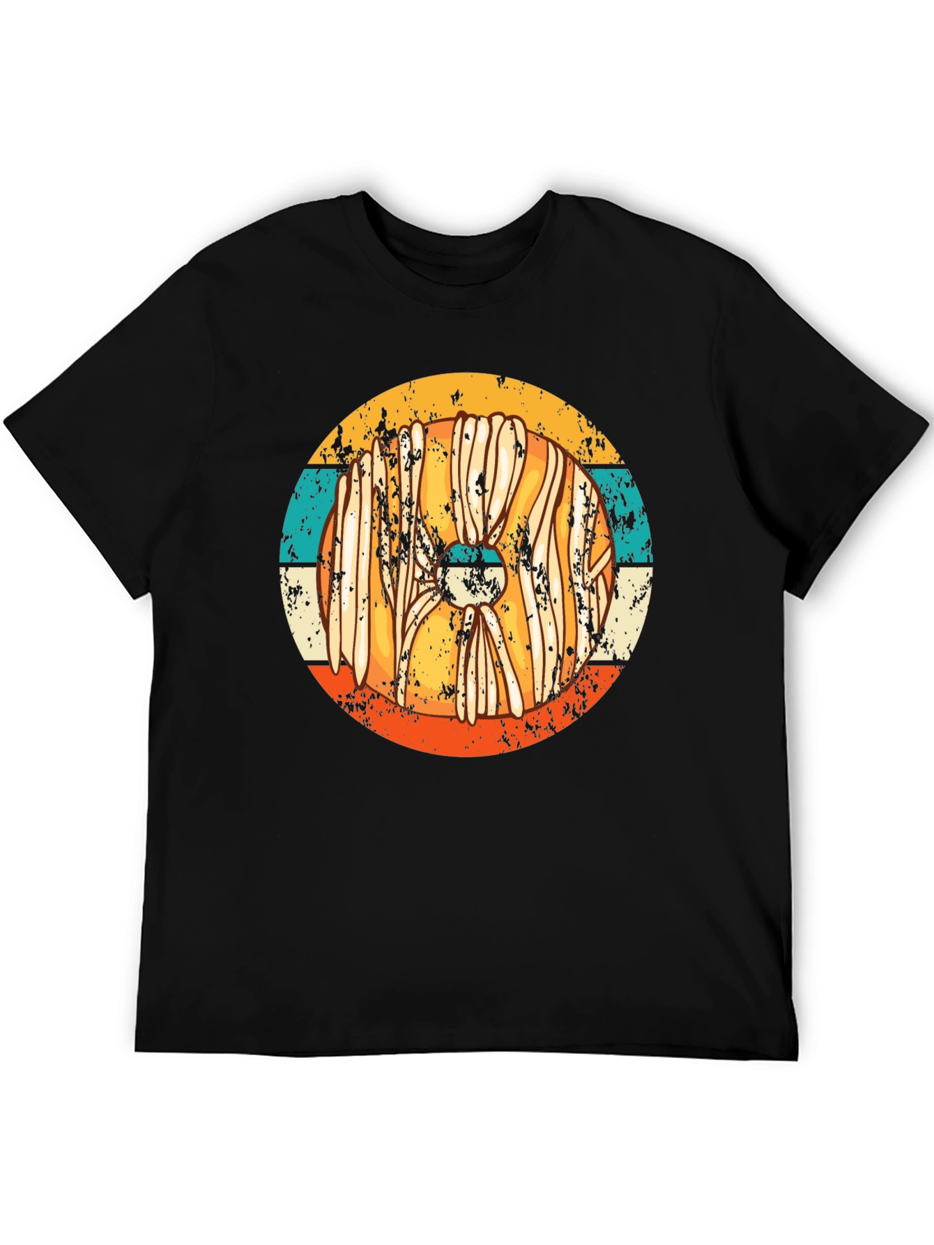 Retro Viking Shield T-Shirt - Distressed Style