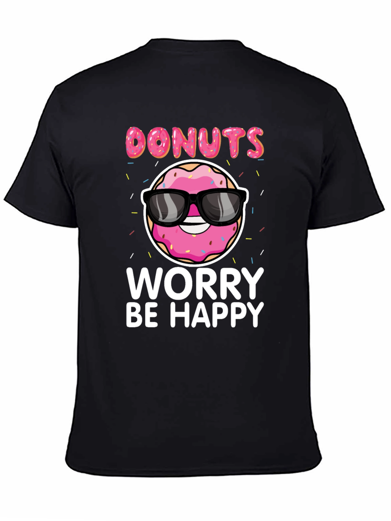 Donuts Worry Be Happy Graphic Tee