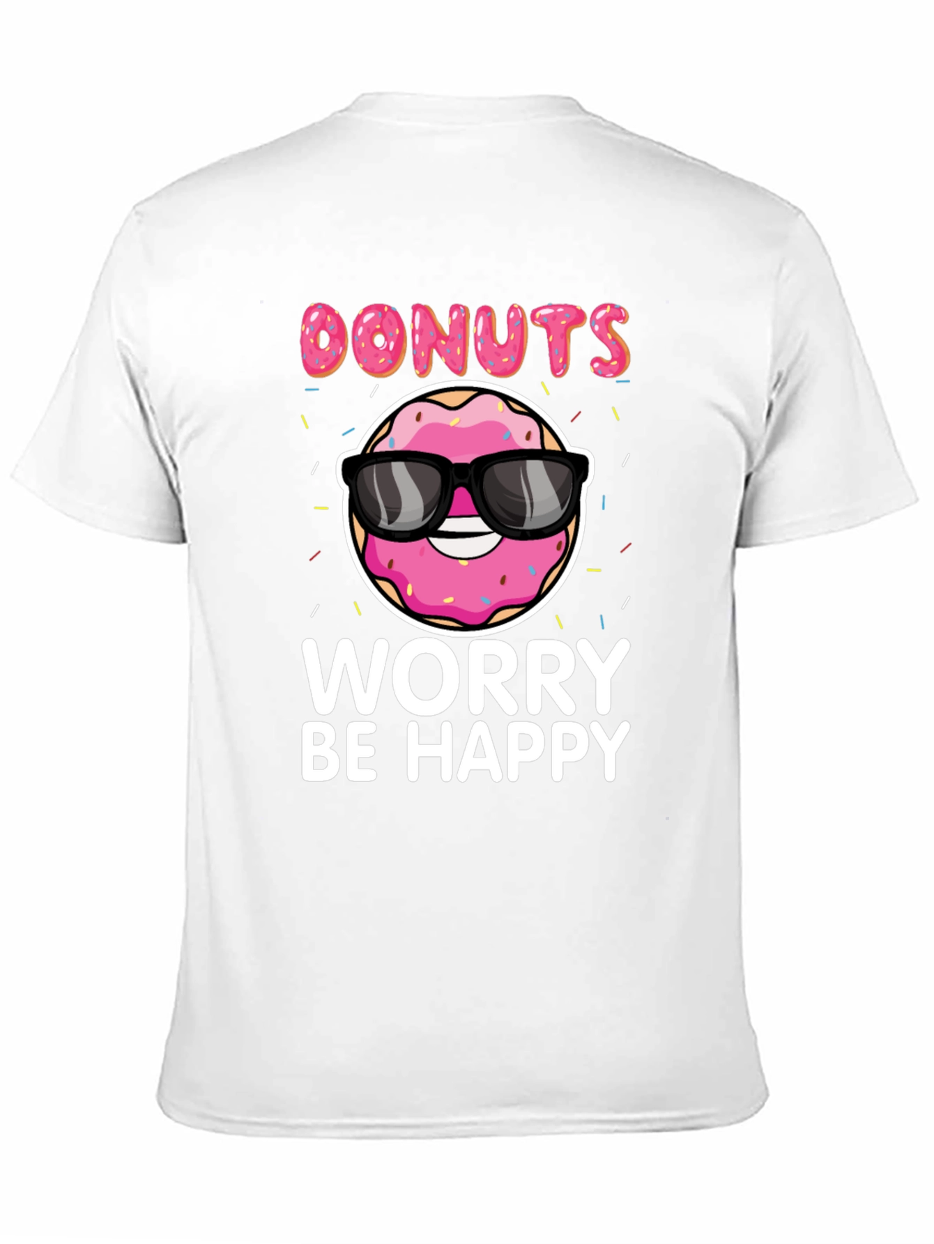 Donuts Worry Be Happy Graphic Tee
