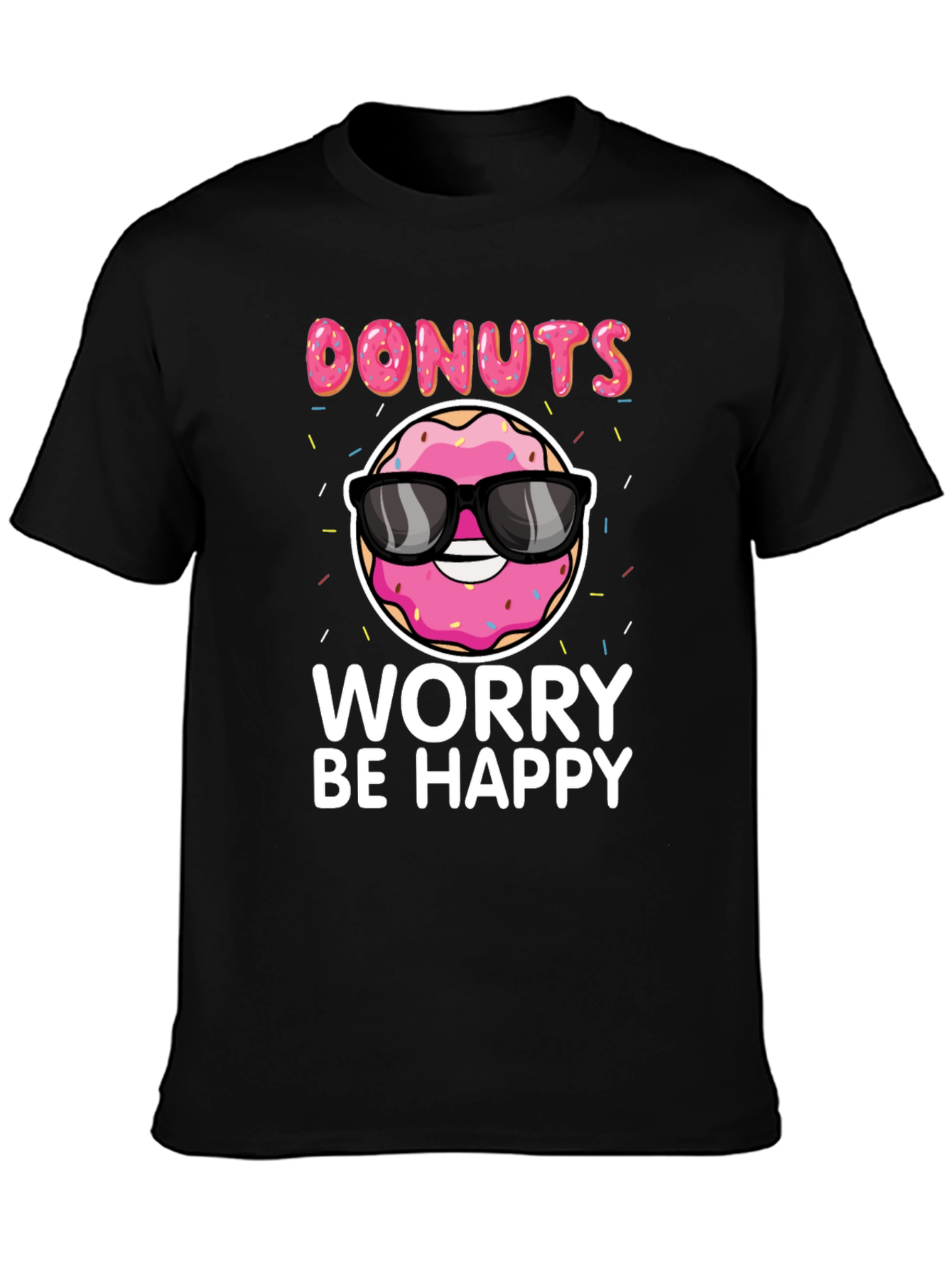 Donuts Worry Be Happy Graphic Tee