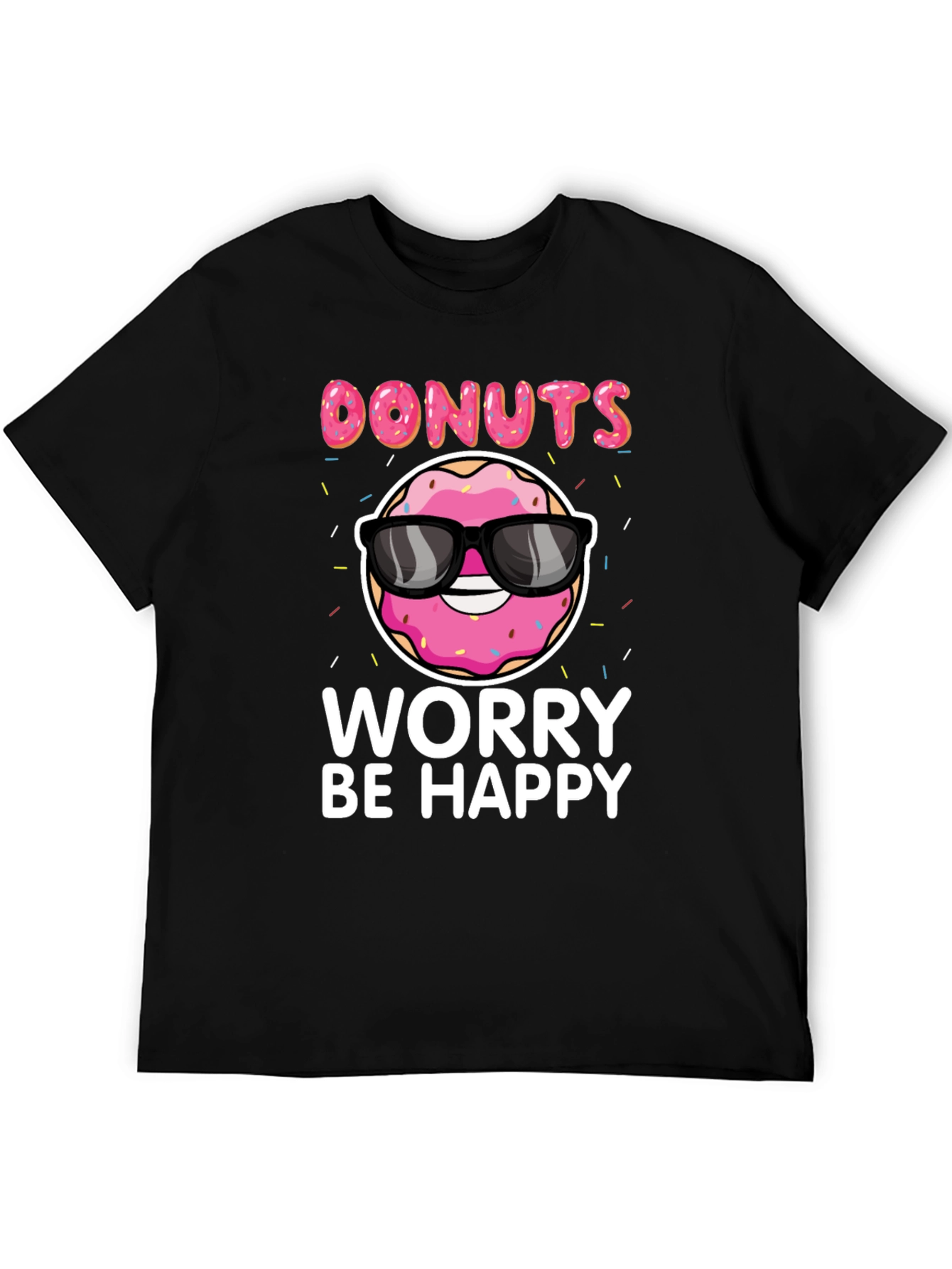 Donuts Worry Be Happy Graphic Tee