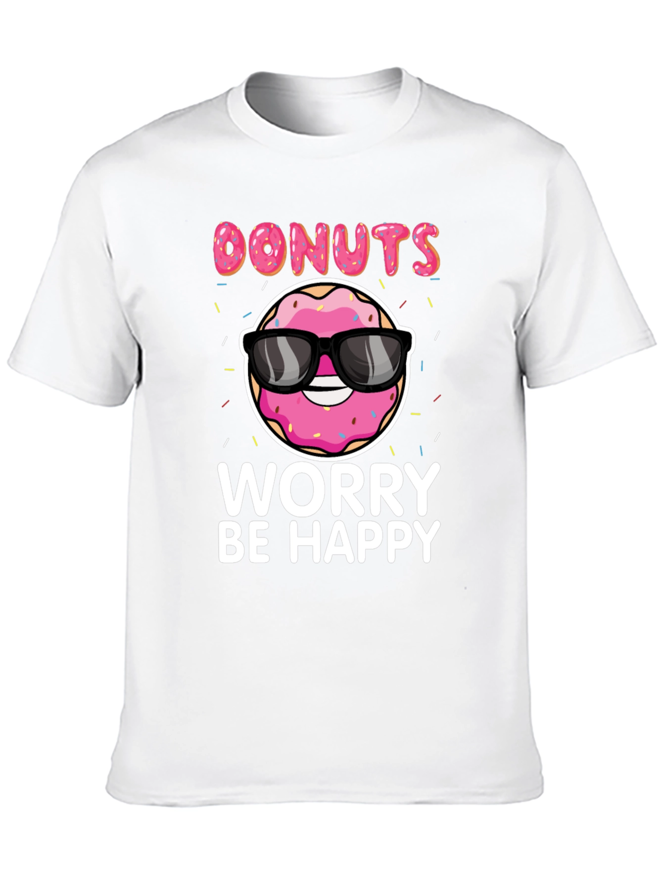 Donuts Worry Be Happy Graphic Tee