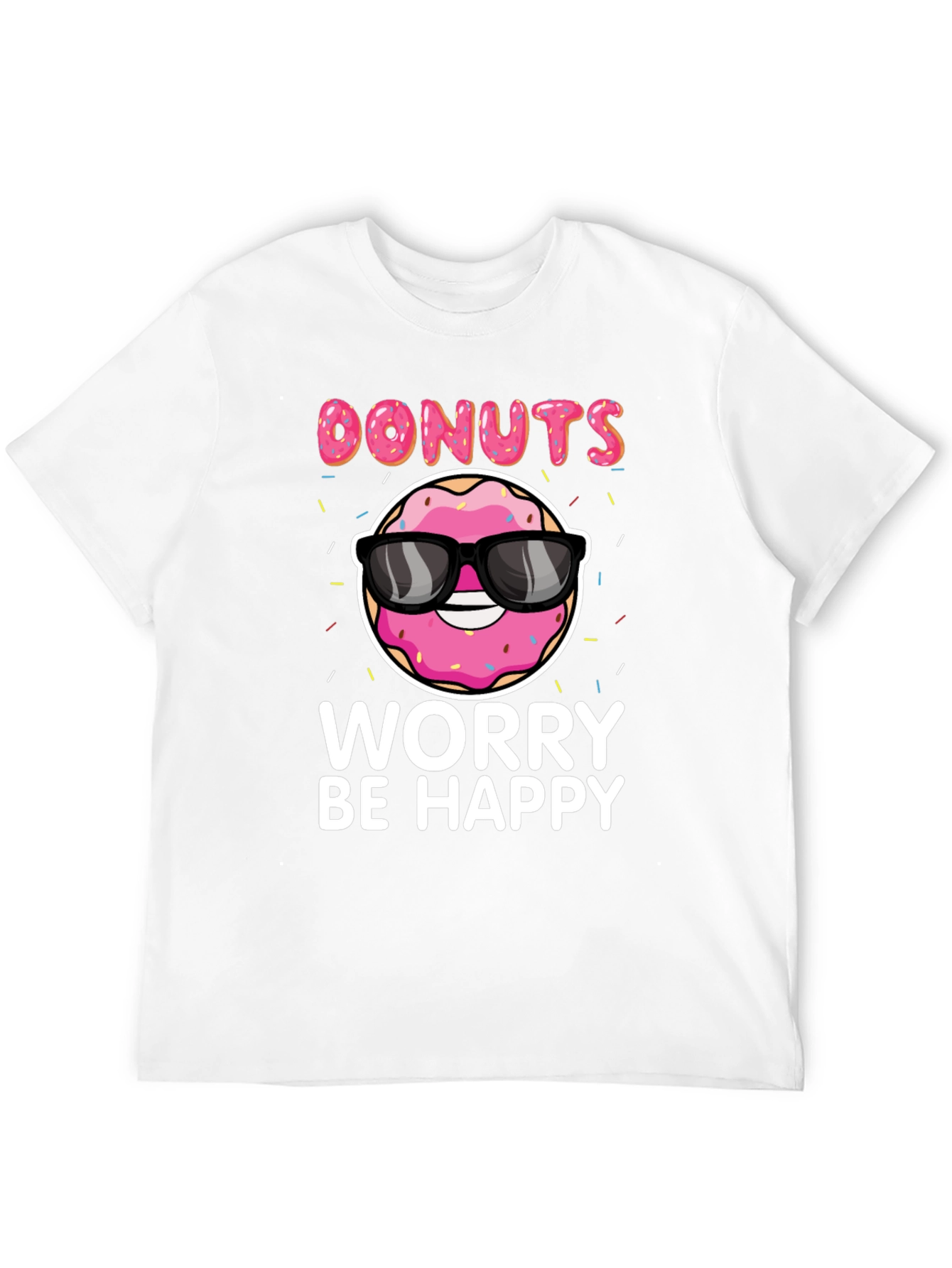 Donuts Worry Be Happy Graphic Tee