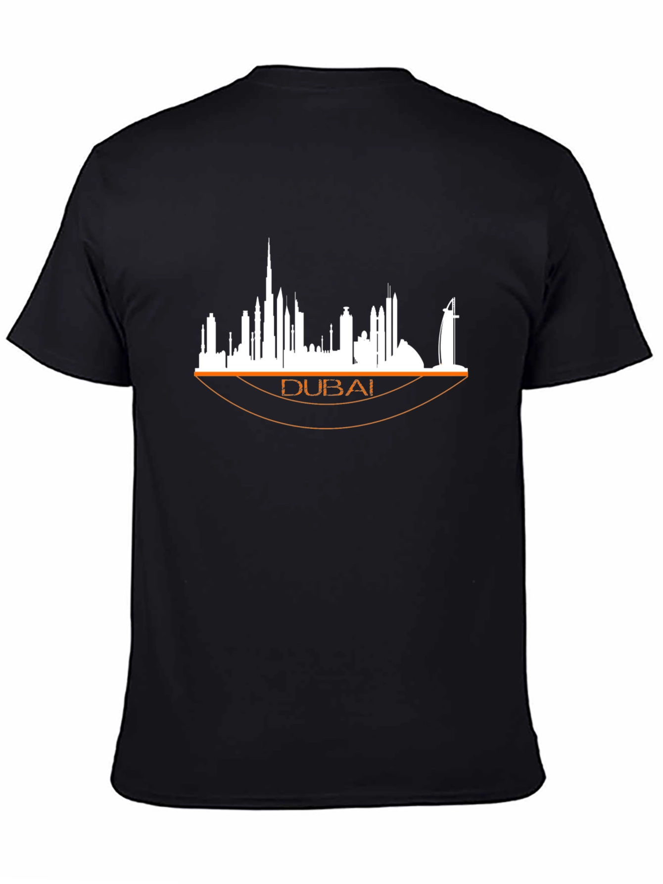 Dubai Skyline Graphic Tee - Black Cotton T-Shirt
