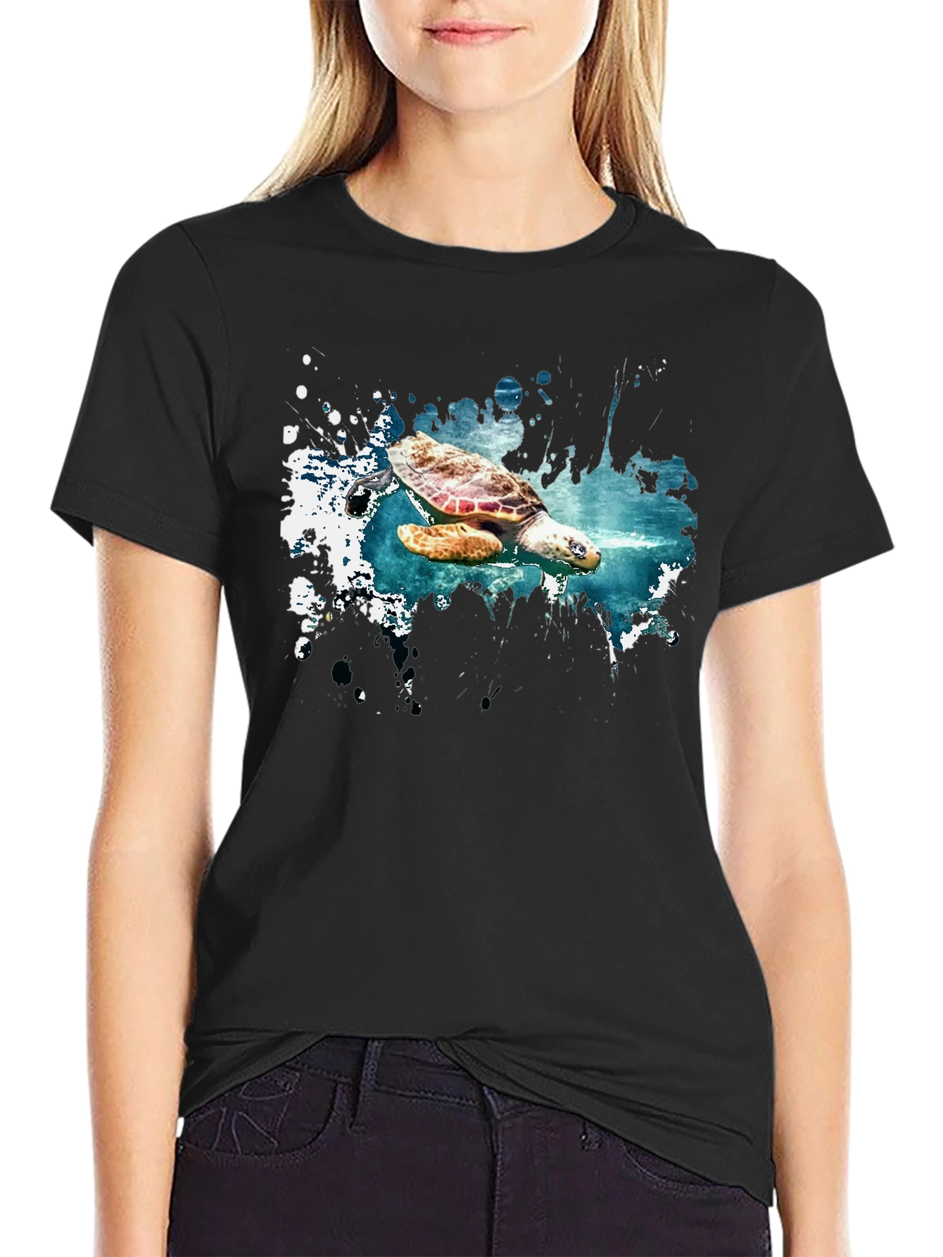 Turtle Splash Graphic Tee - Soft Cotton Comfort