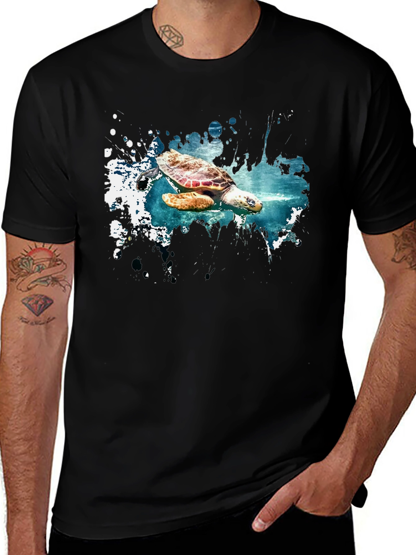 Turtle Splash Graphic Tee - Soft Cotton Comfort
