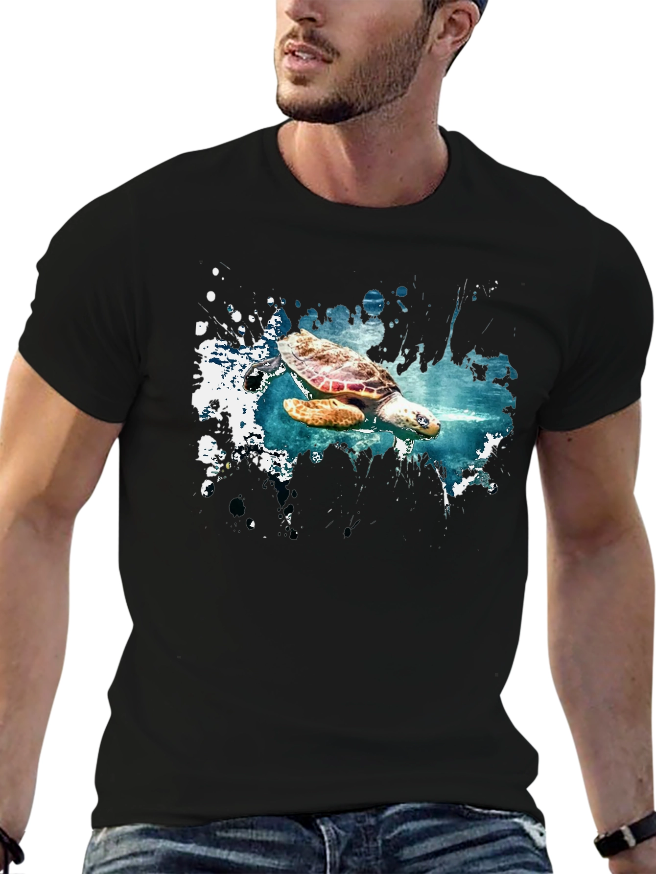 Turtle Splash Graphic Tee - Soft Cotton Comfort
