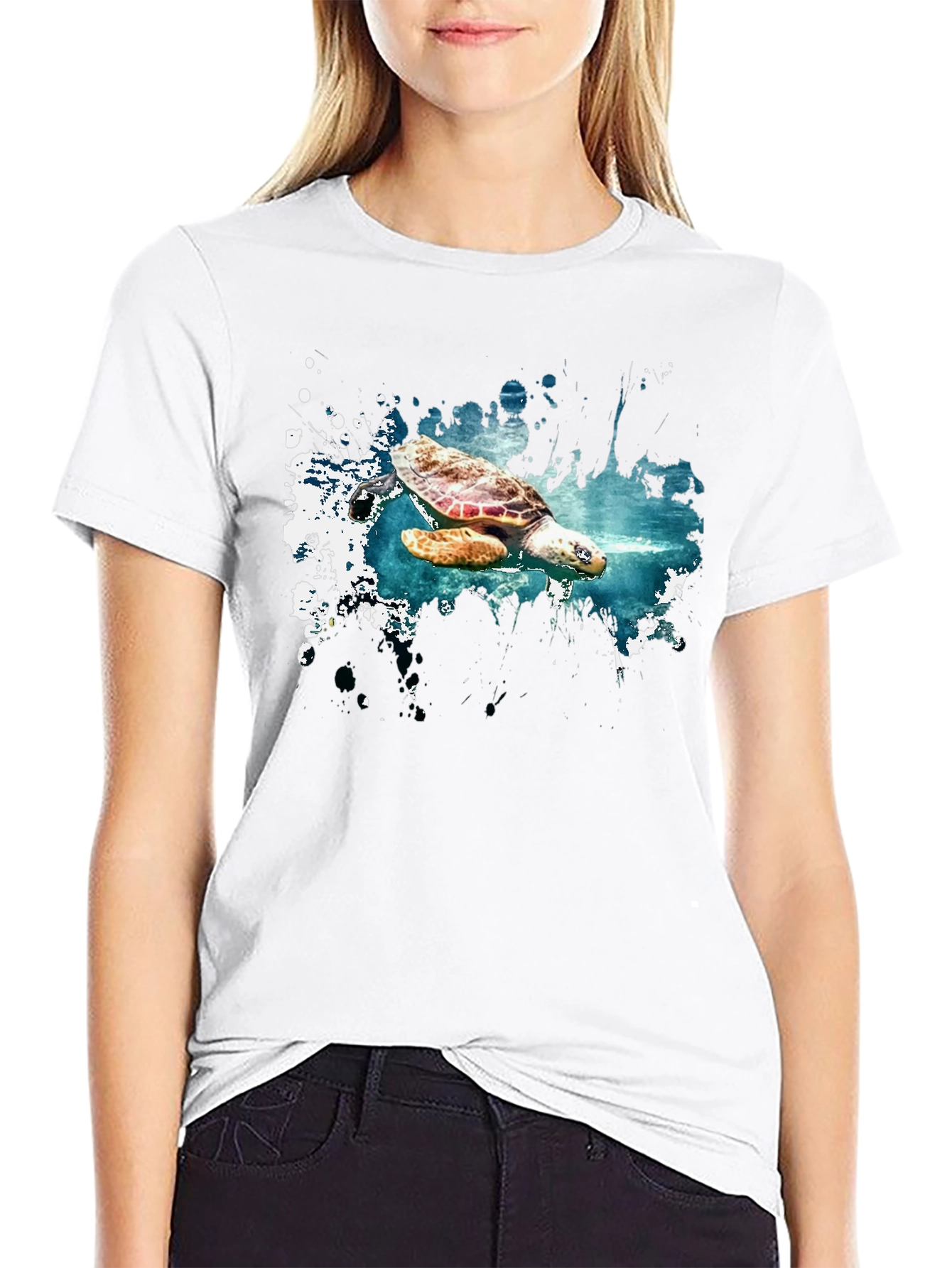 Turtle Splash Graphic Tee - Soft Cotton Comfort