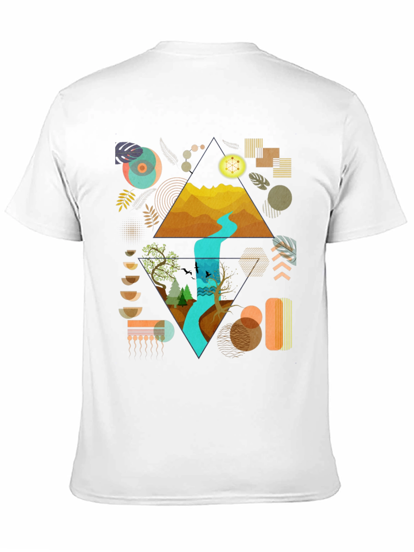 Geometric Nature Print Tee