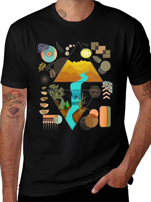 Geometric Nature Print Tee