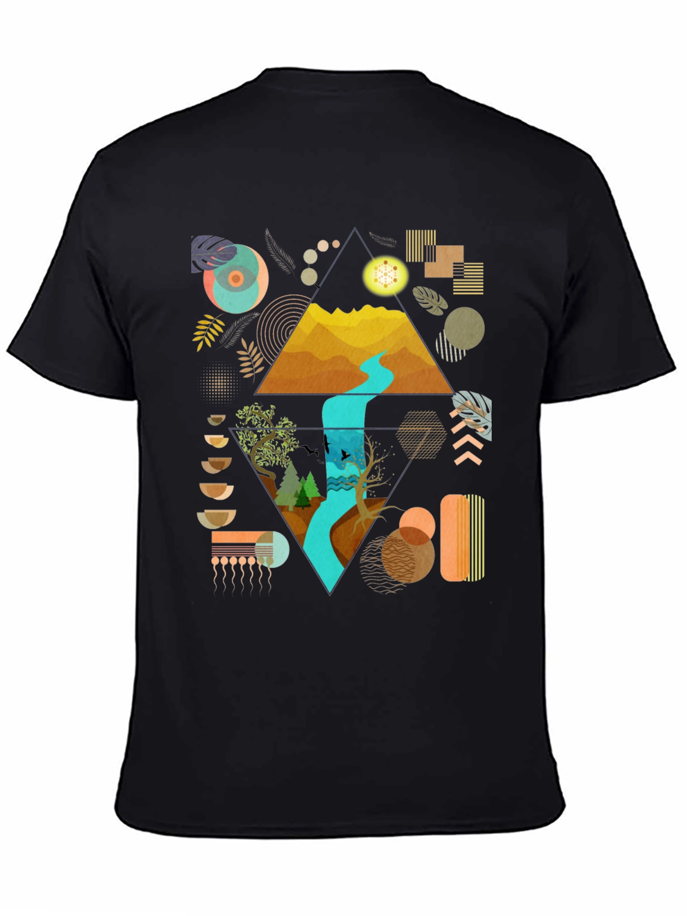 Geometric Nature Print Tee