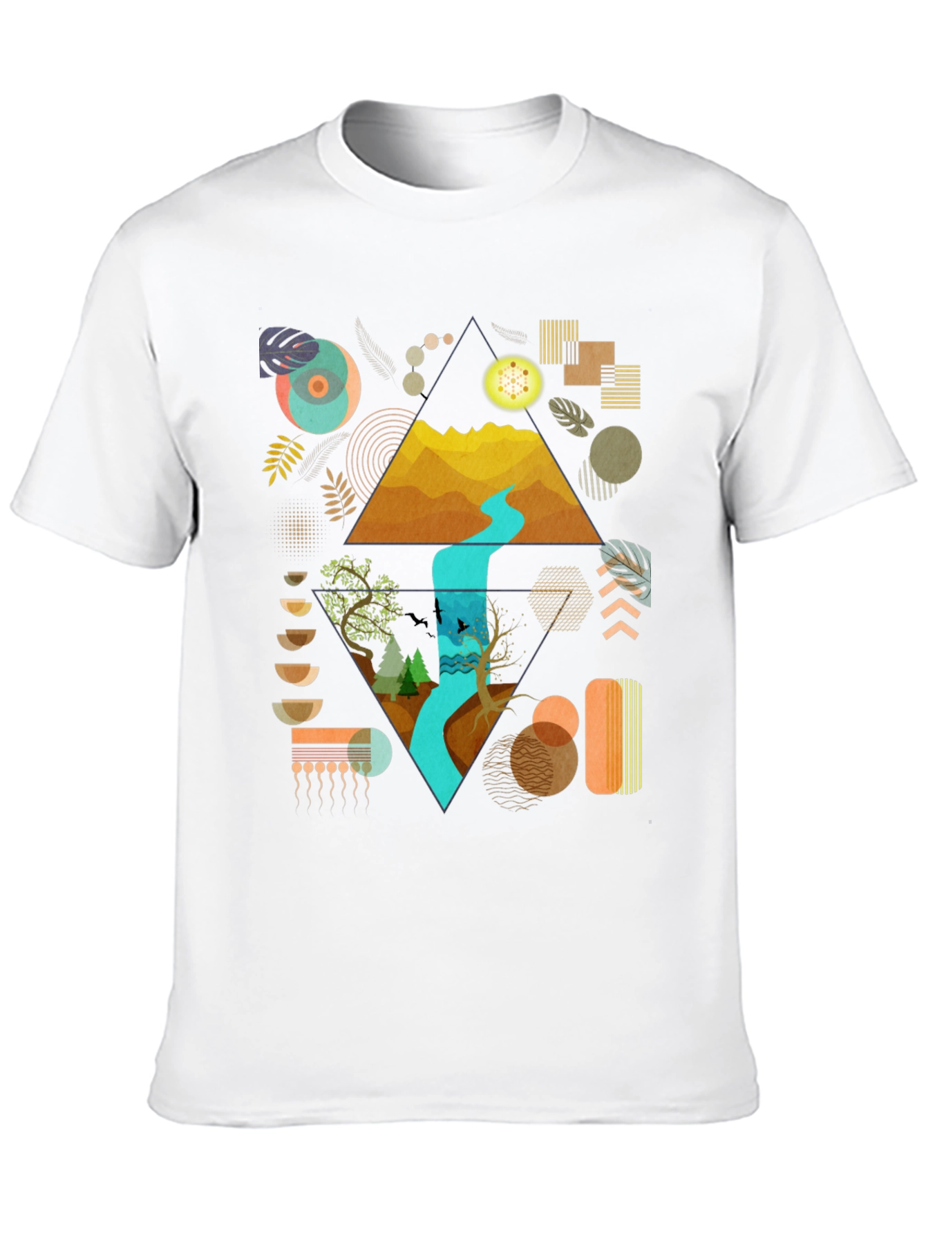Geometric Nature Print Tee