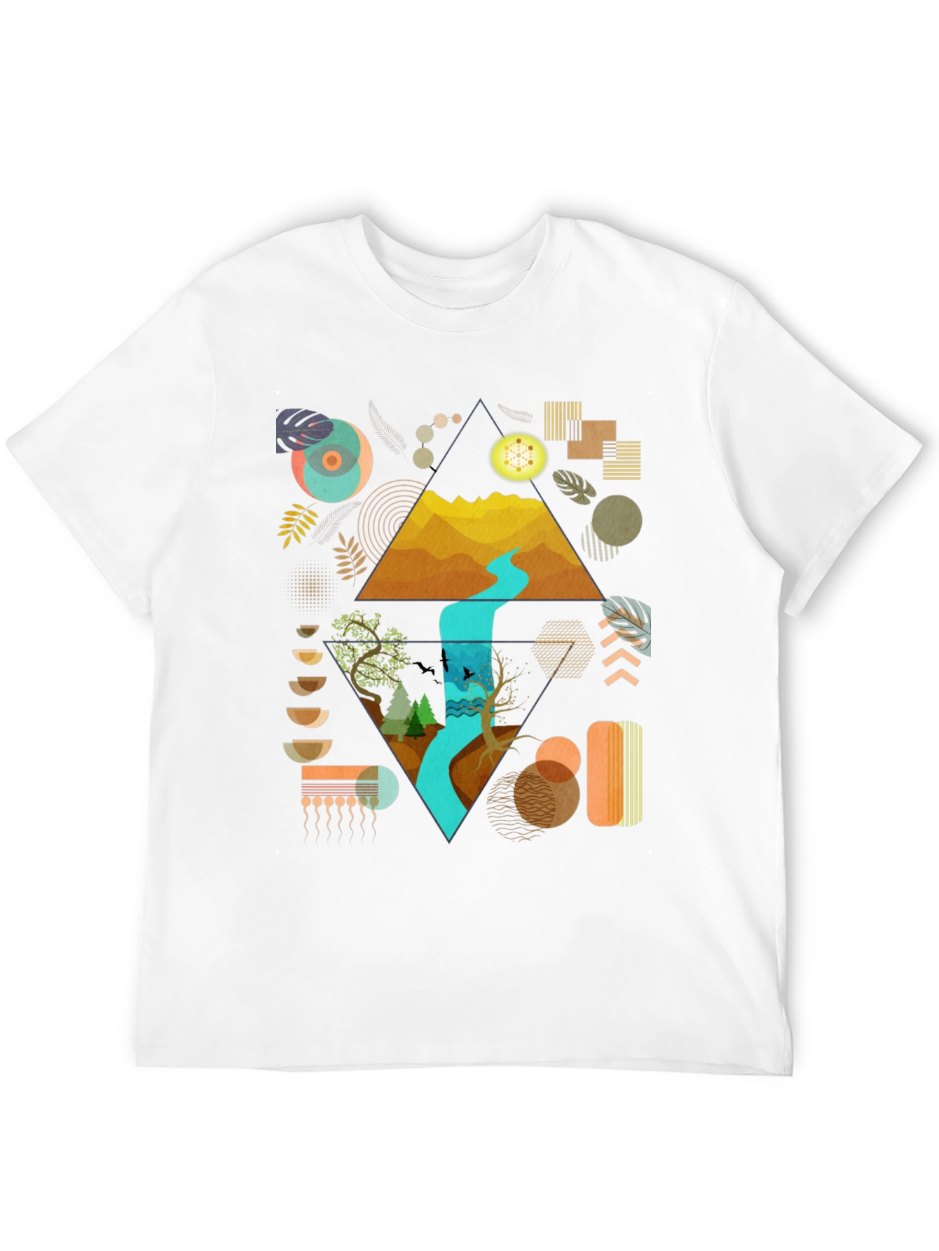 Geometric Nature Print Tee