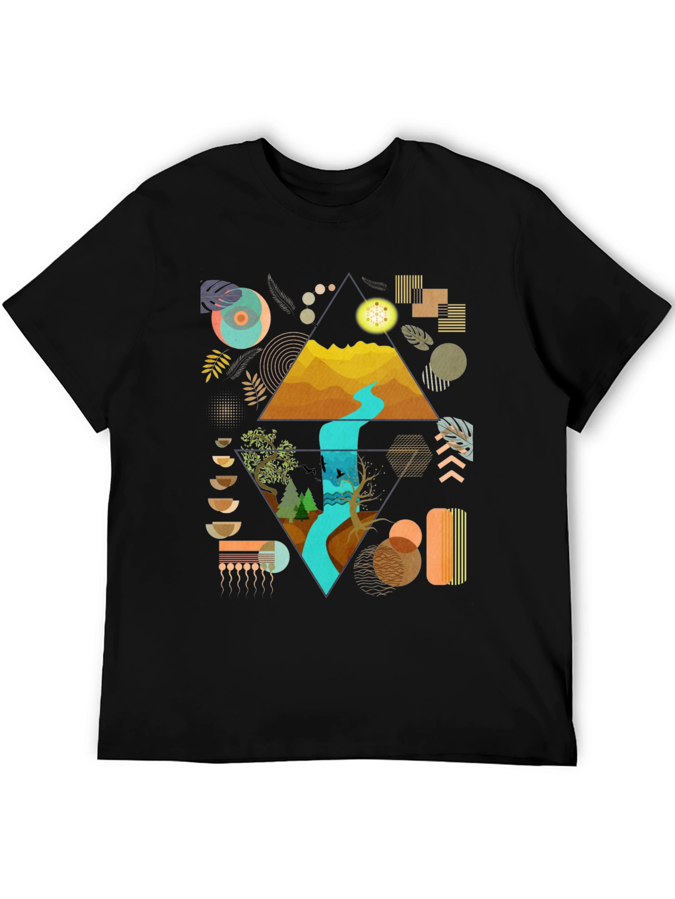 Geometric Nature Print Tee
