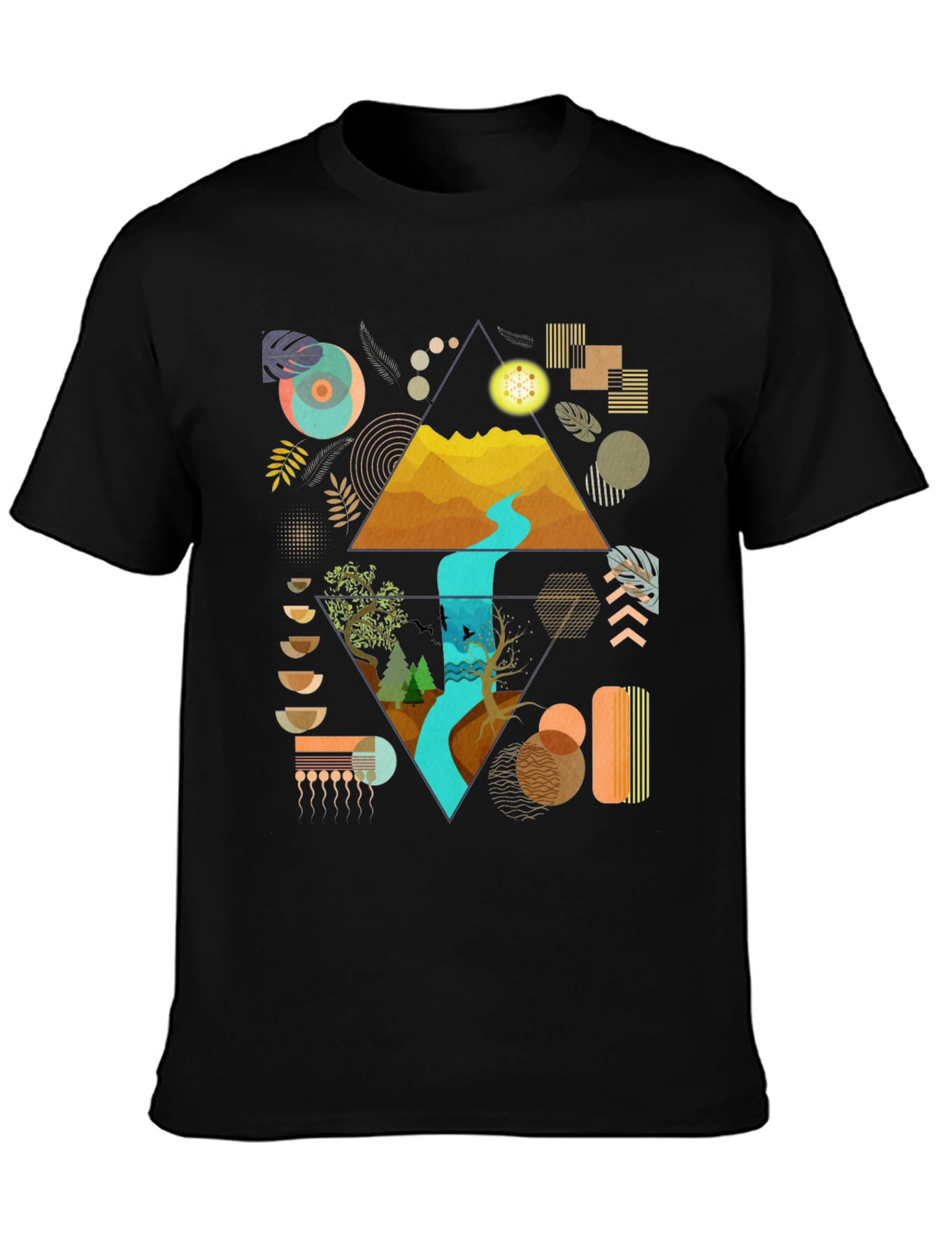 Geometric Nature Print Tee