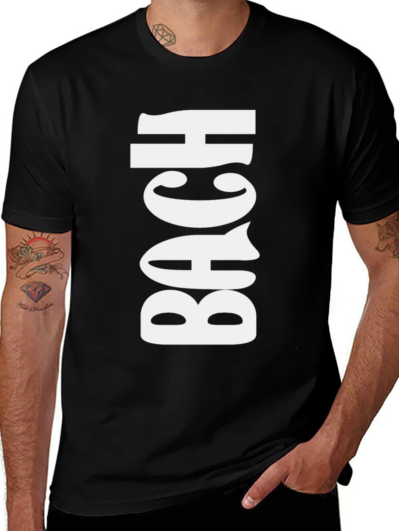 BACH Black Graphic Tee - Bold Statement T-Shirt