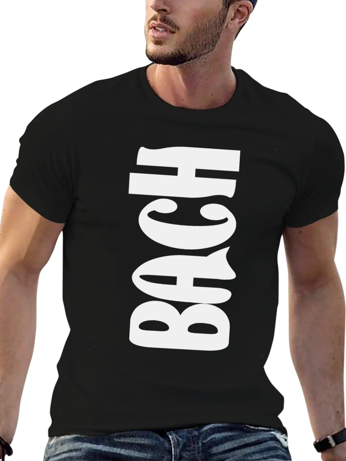 BACH Black Graphic Tee - Bold Statement T-Shirt