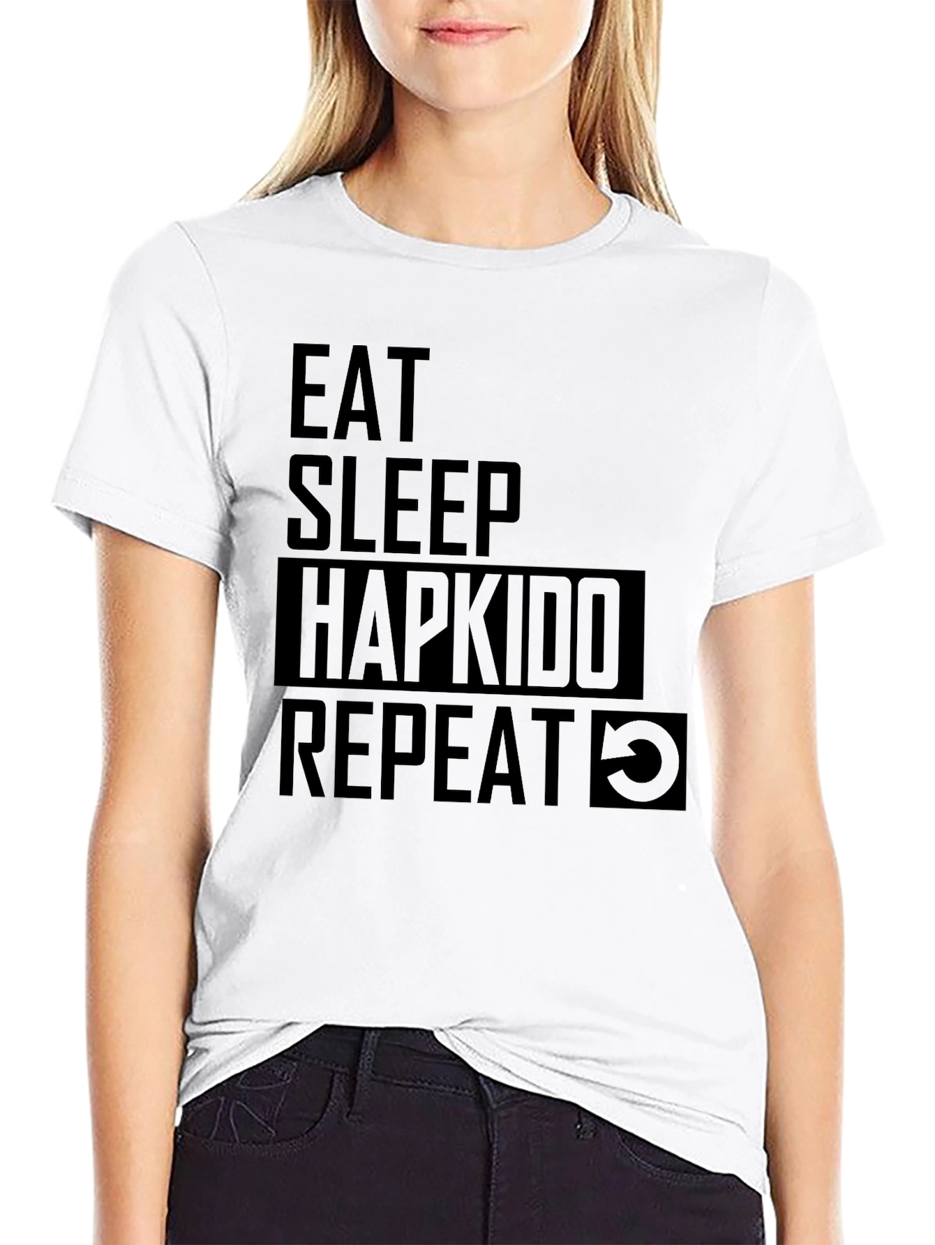Eat Sleep Hapkido Repeat Black T-Shirt