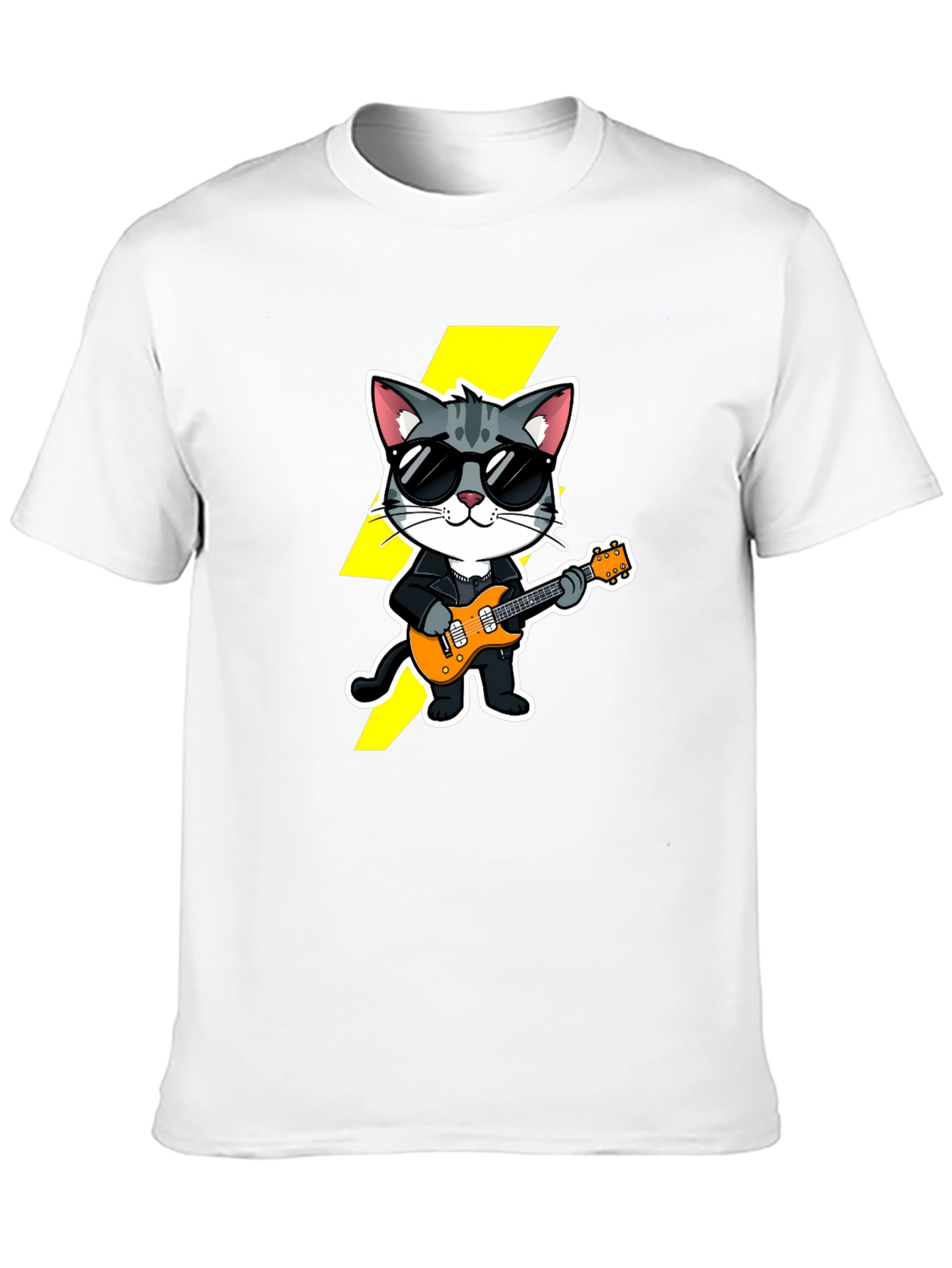 Cool Cat Guitarist Black T-Shirt