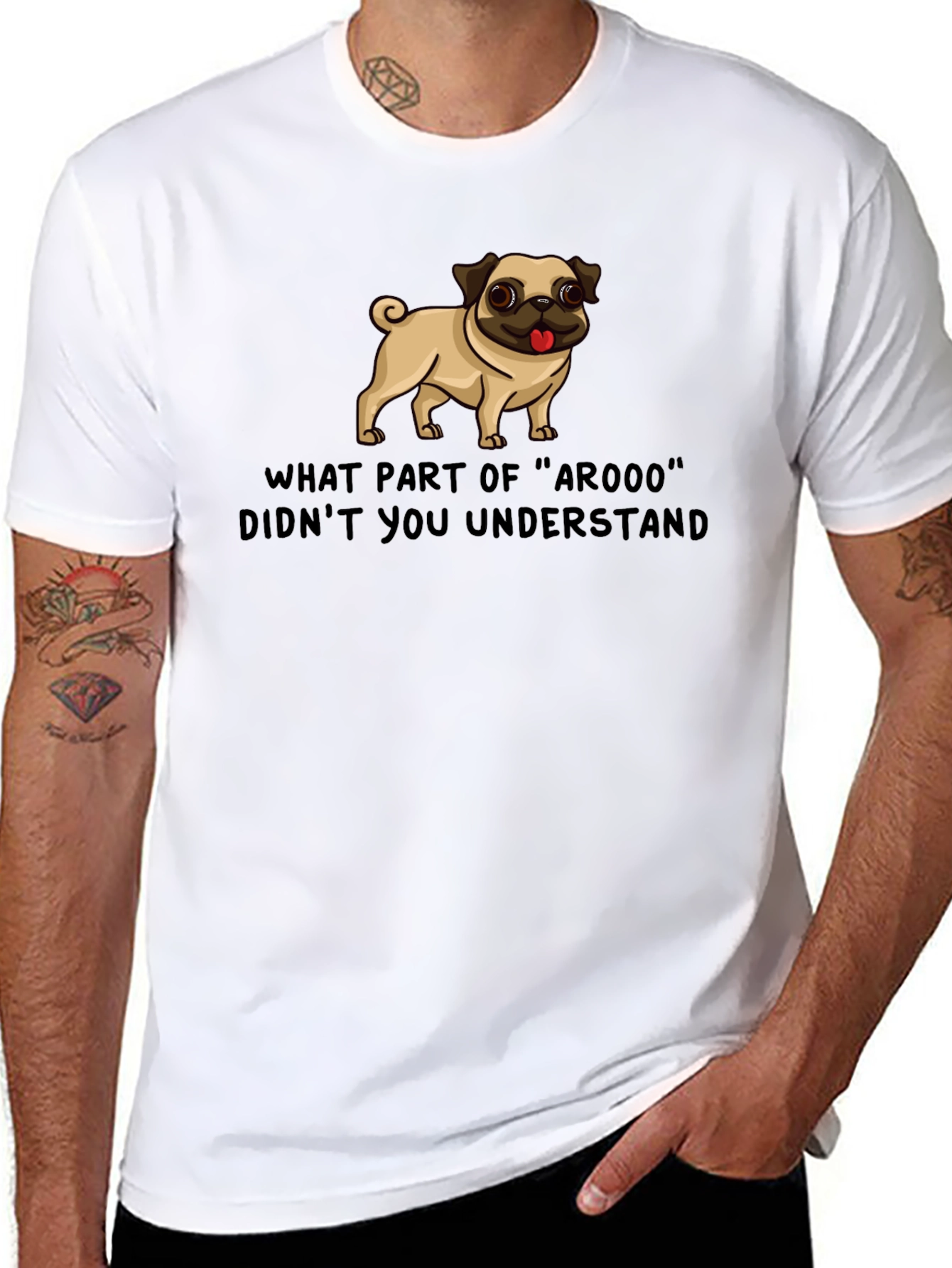 Funny Pug ArOOO T-Shirt - Dog Lover Tee