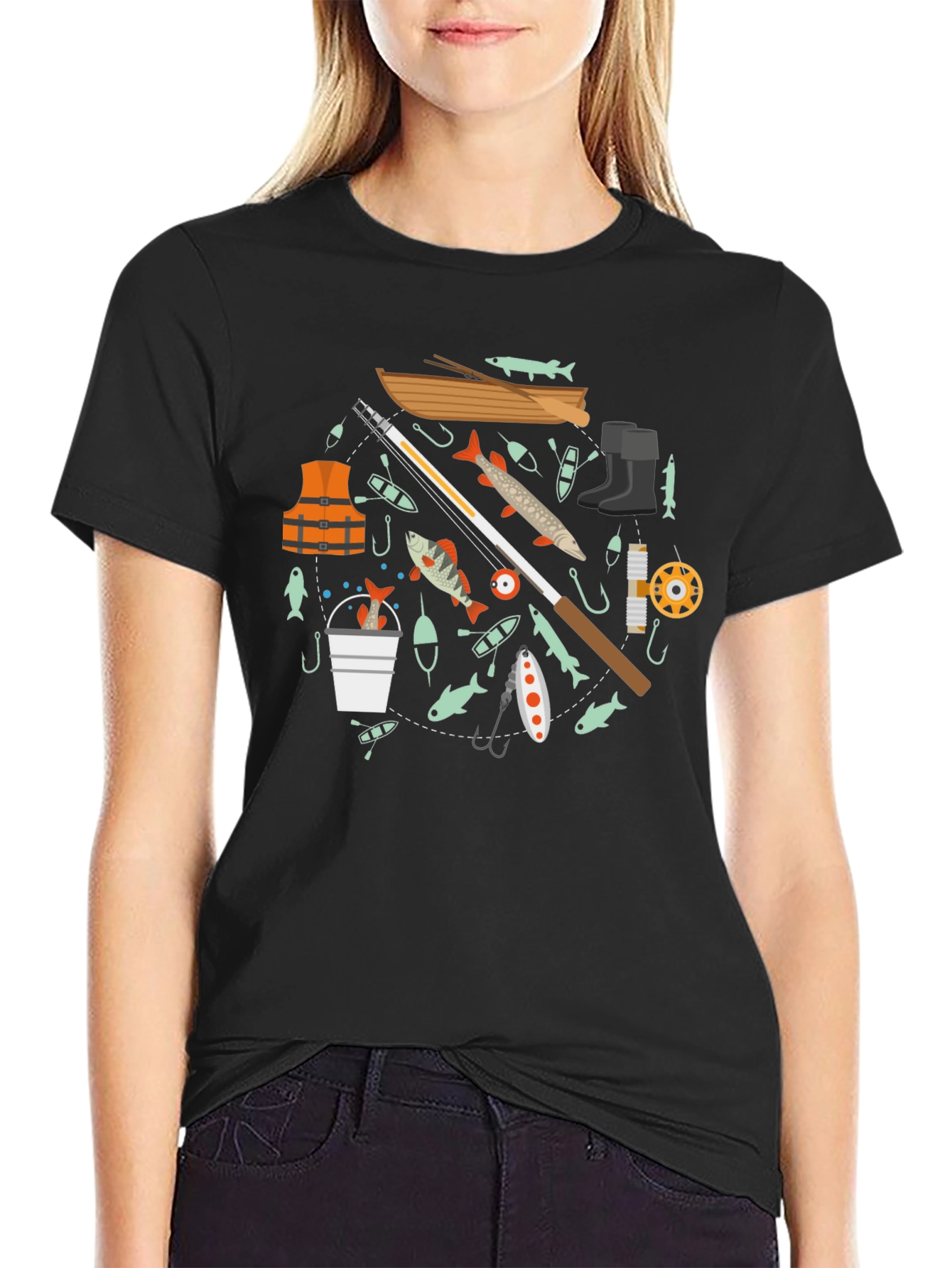 Fishing Enthusiast Black T-Shirt