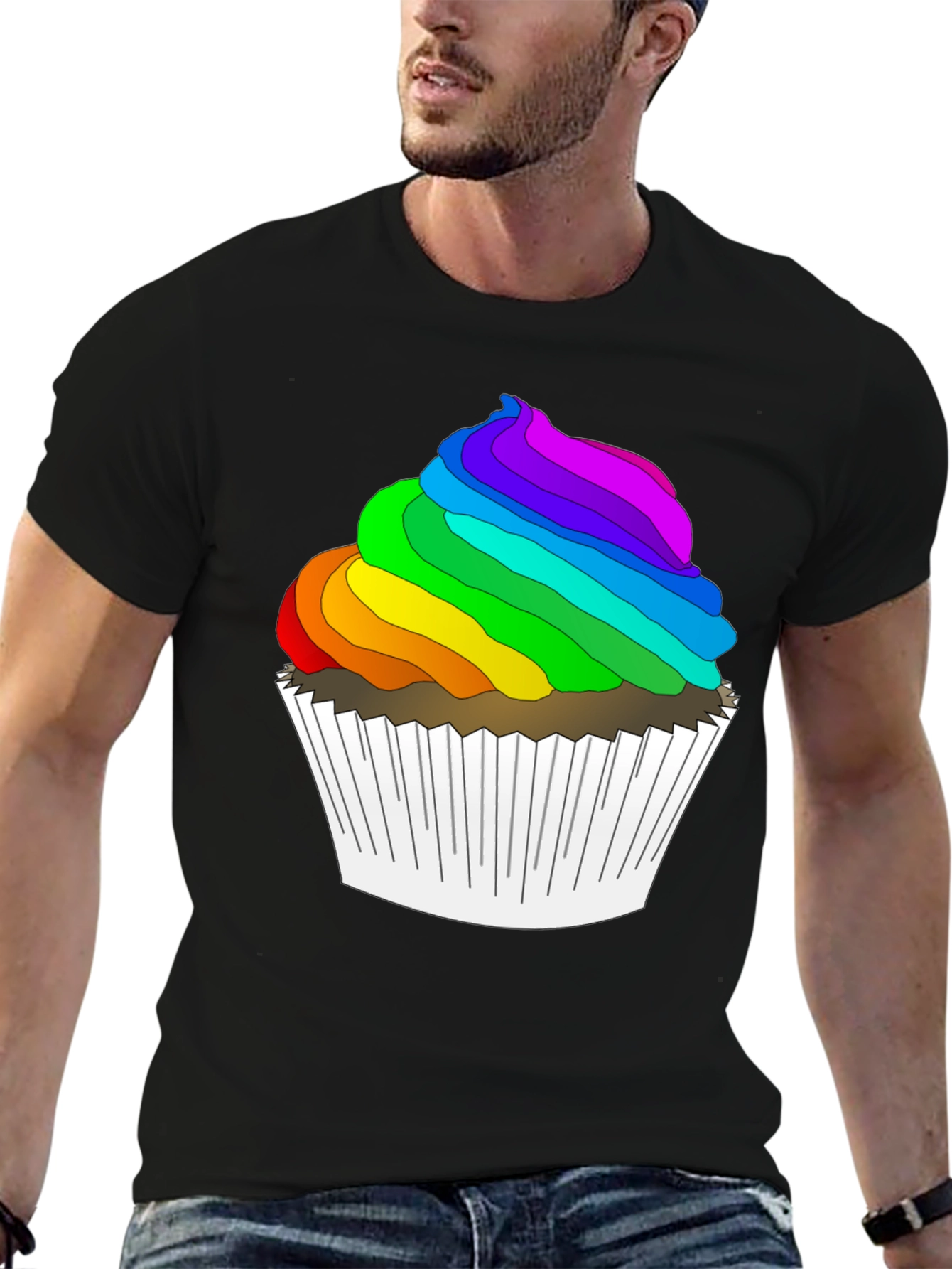 Rainbow Cupcake T-Shirt: Sweet & Stylish