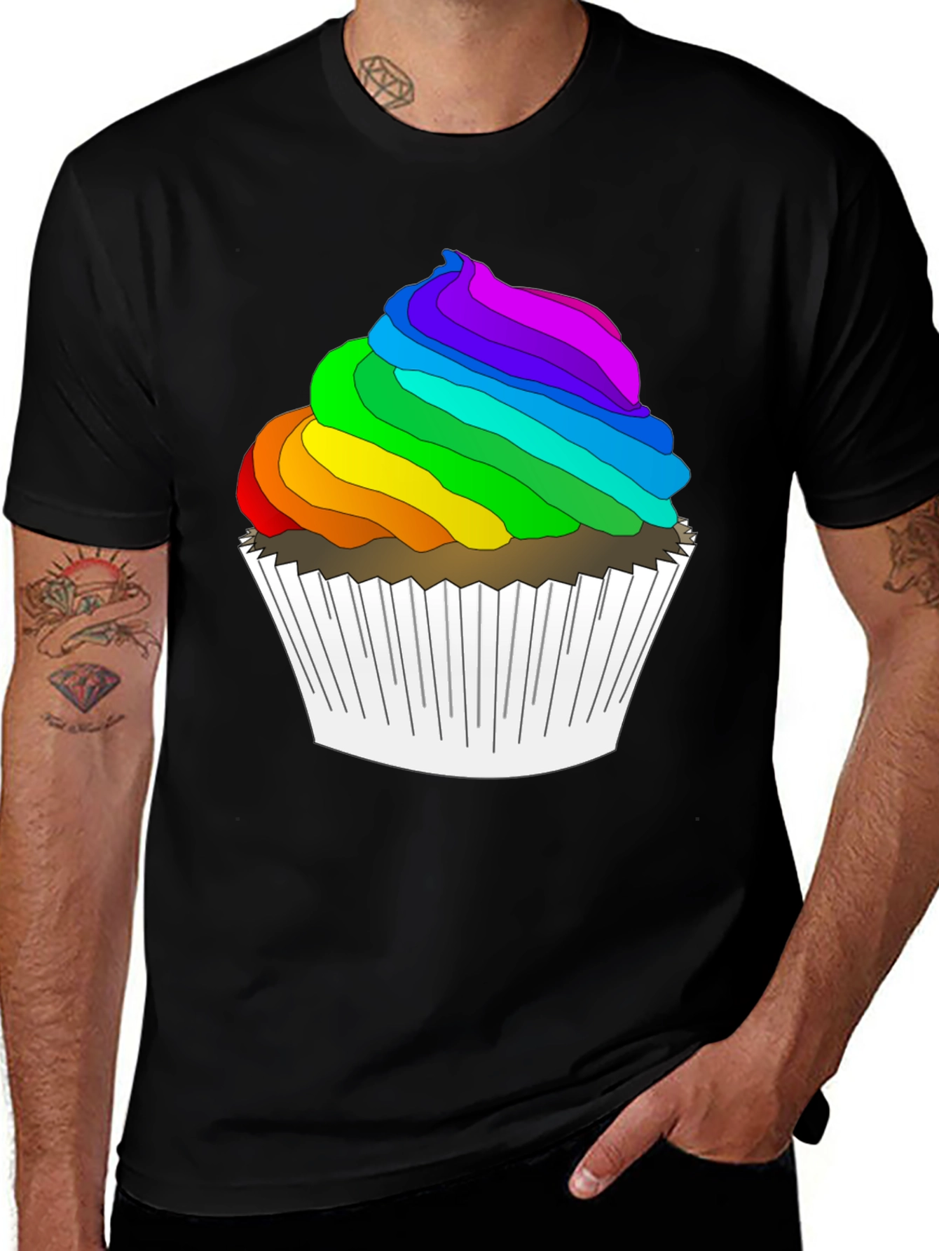 Rainbow Cupcake T-Shirt: Sweet & Stylish