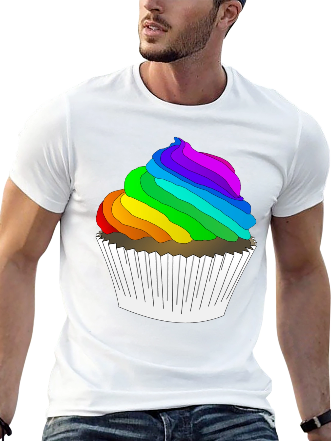 Rainbow Cupcake T-Shirt: Sweet & Stylish