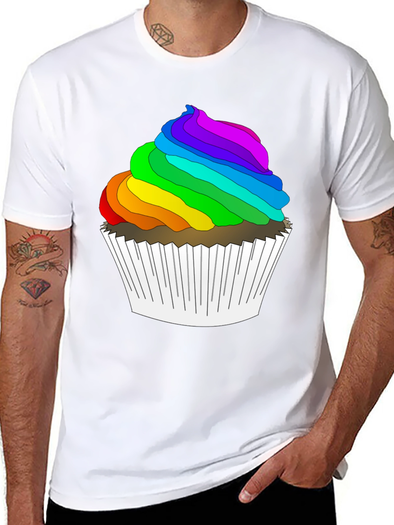 Rainbow Cupcake T-Shirt: Sweet & Stylish