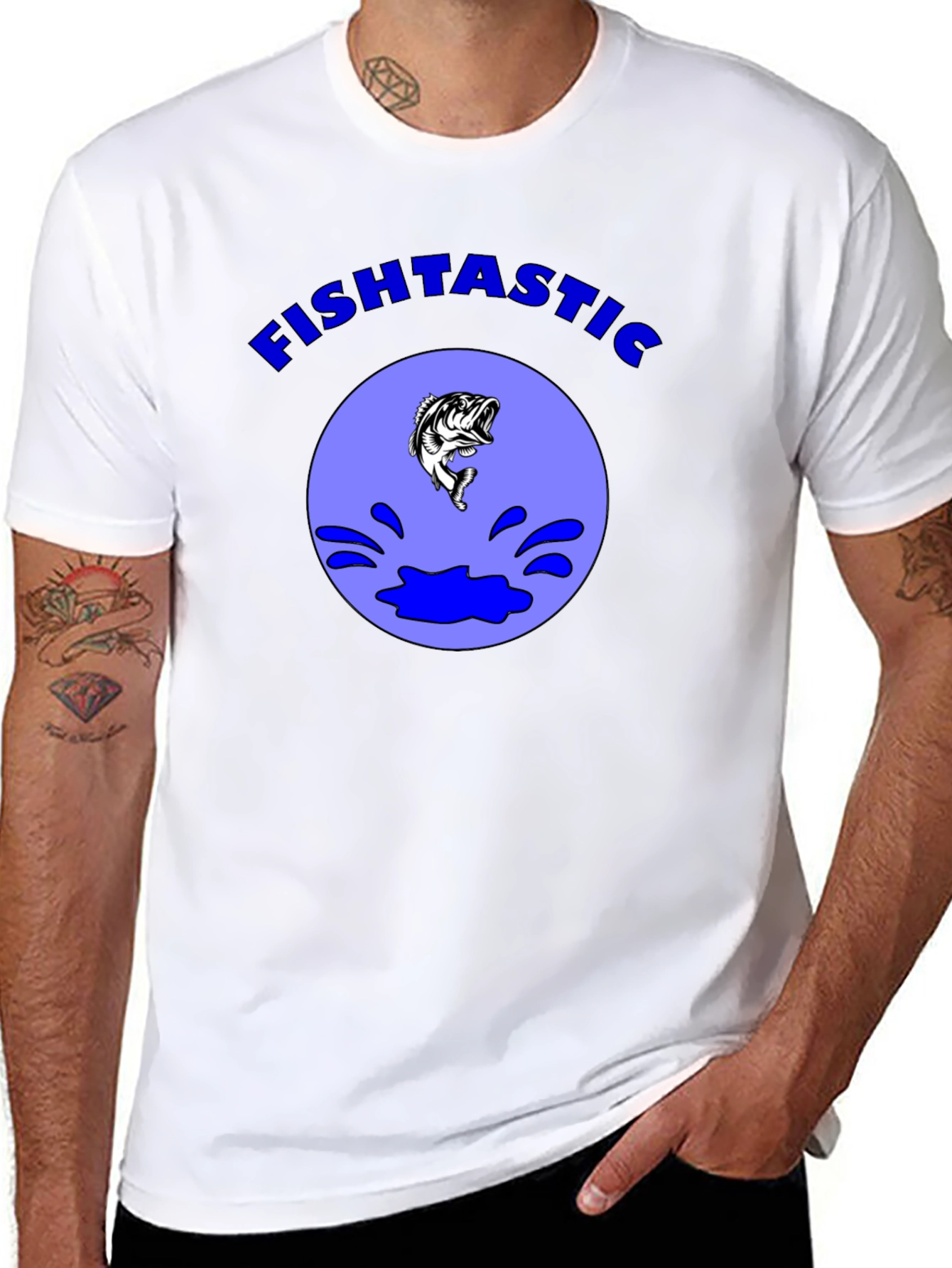 Fishtastic T-Shirt: Black Bass Fishing Tee