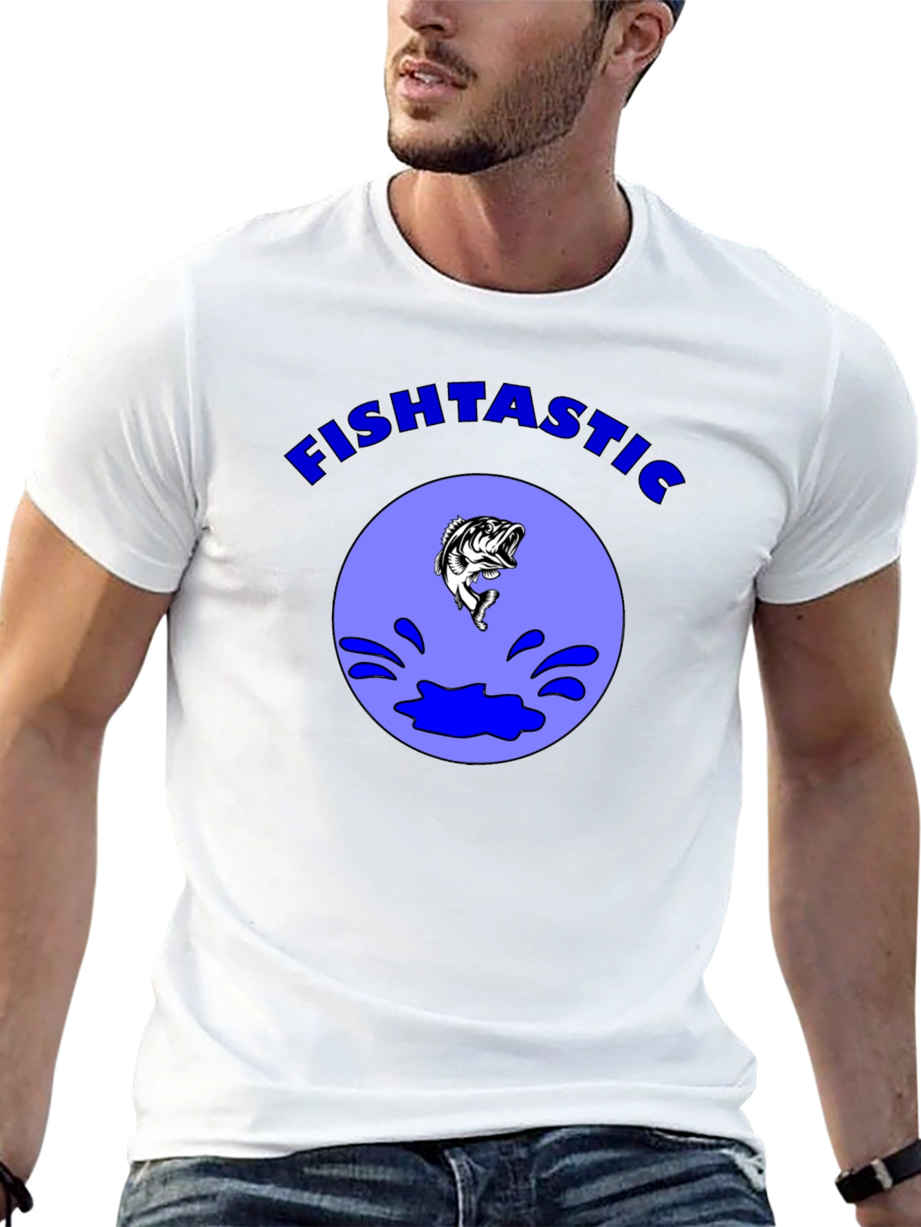 Fishtastic T-Shirt: Black Bass Fishing Tee